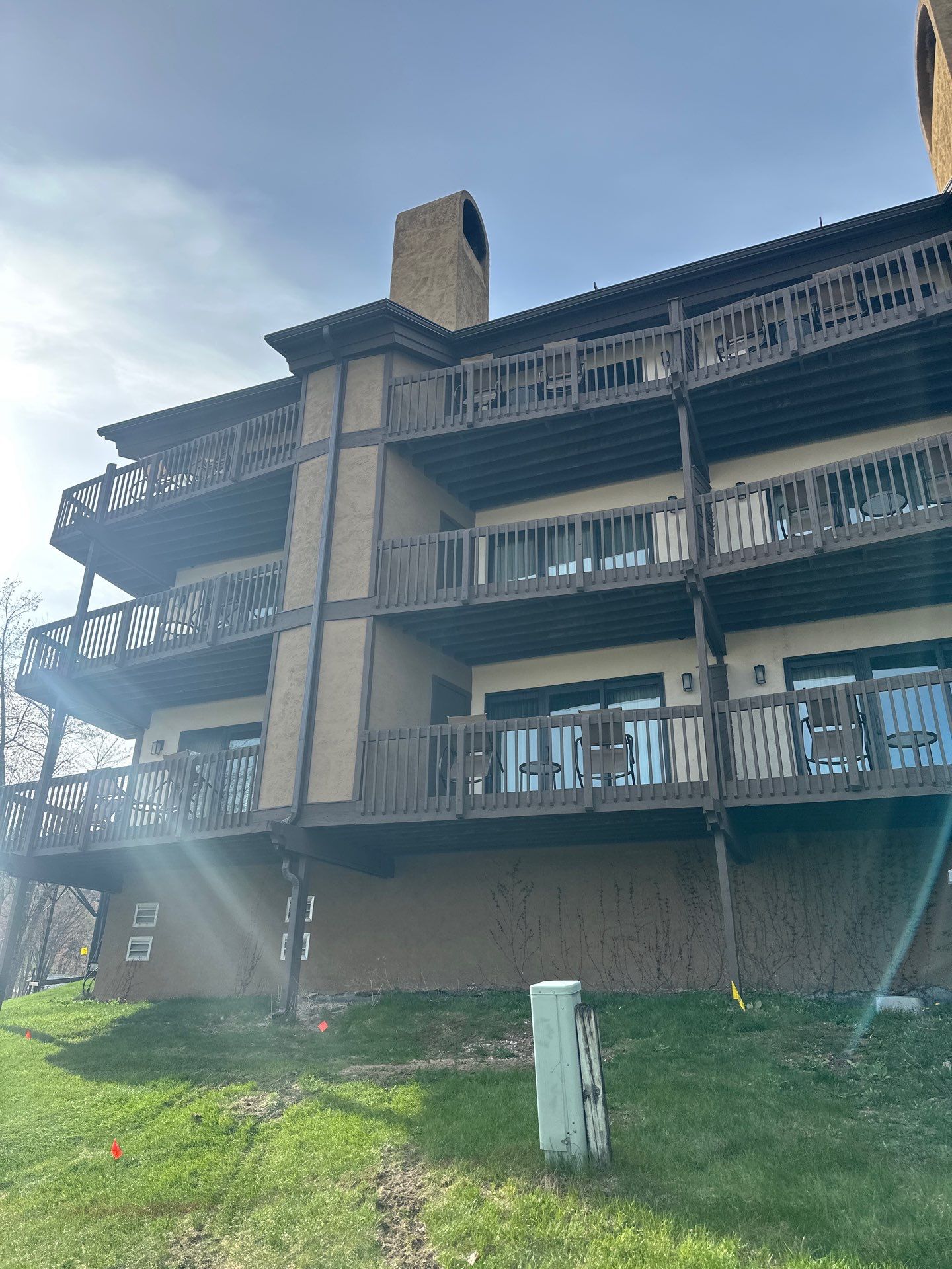 Gutter and Gutter Helmet Installation for Harbor Springs Hotel by Rainbow Seamless Systems