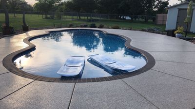 Patio & Pool Deck Coating using Pecan with Redwood