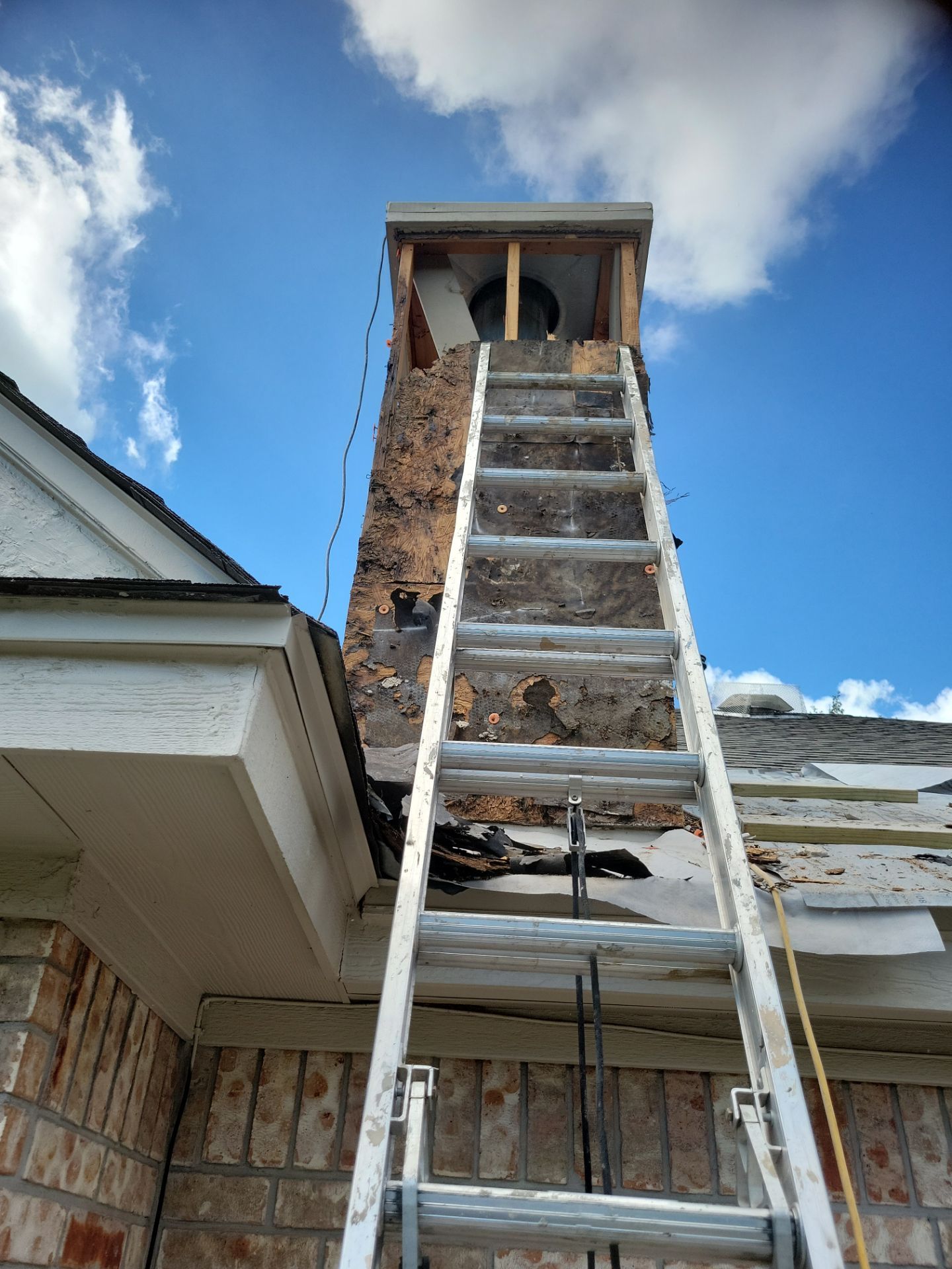 Chimney Restoration and Structural Sheathing Replacement in San Antonio by Heaven Sent Roofing, LLC 