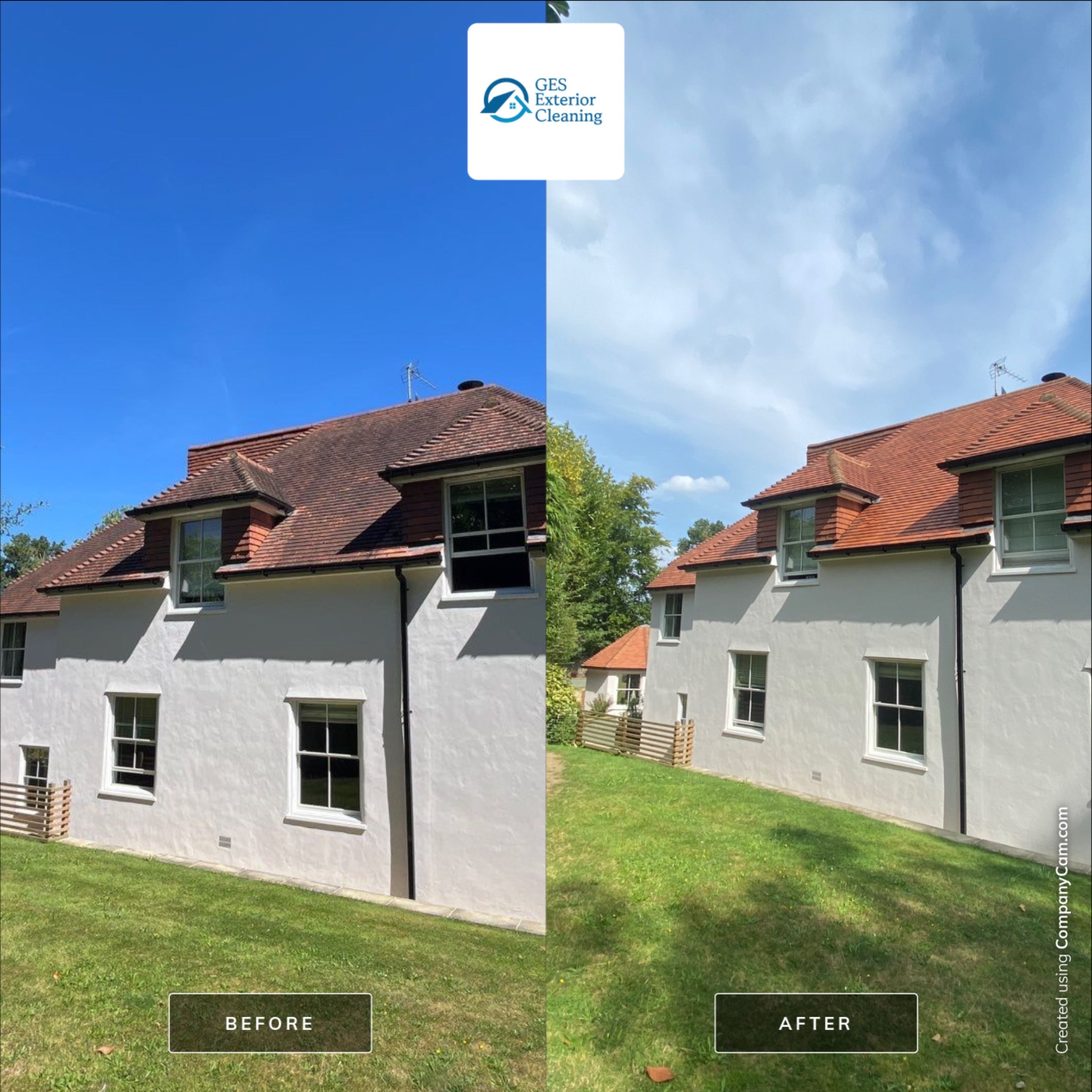 Roof Cleaning and Biocide Treatment using Honda 15lpm Low Pressure Washing Machine by Ges Exterior Cleaning ltd