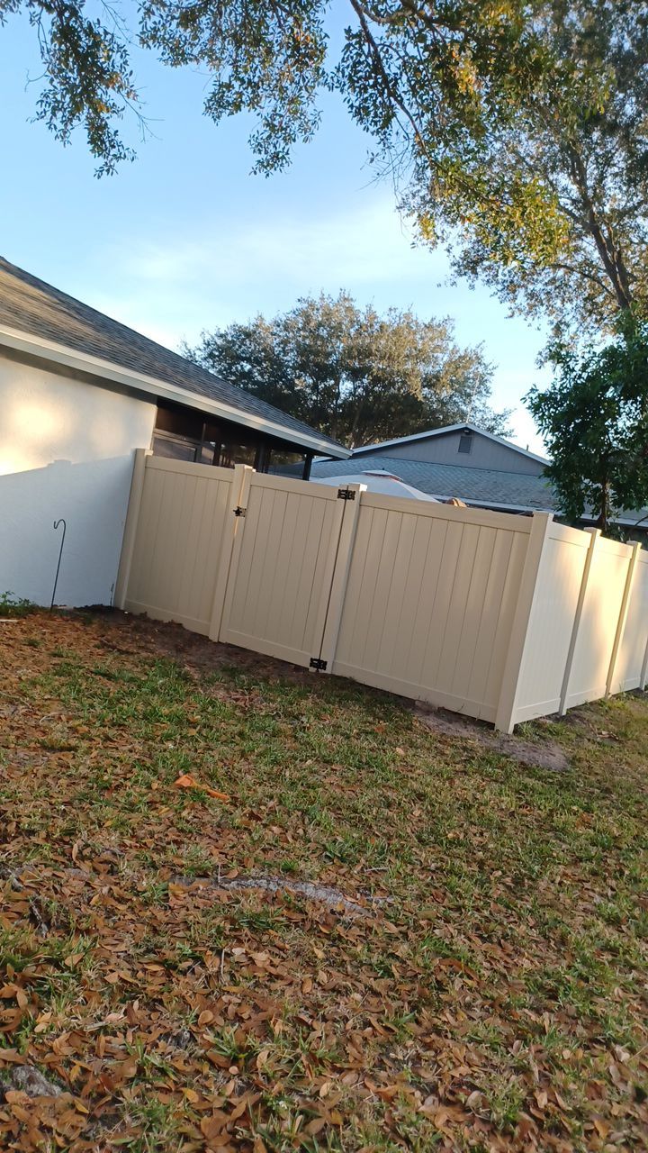 Sarasota, FL 6ft. Tan Vinyl Privacy Fence  by Asap fence and gates, LLC
