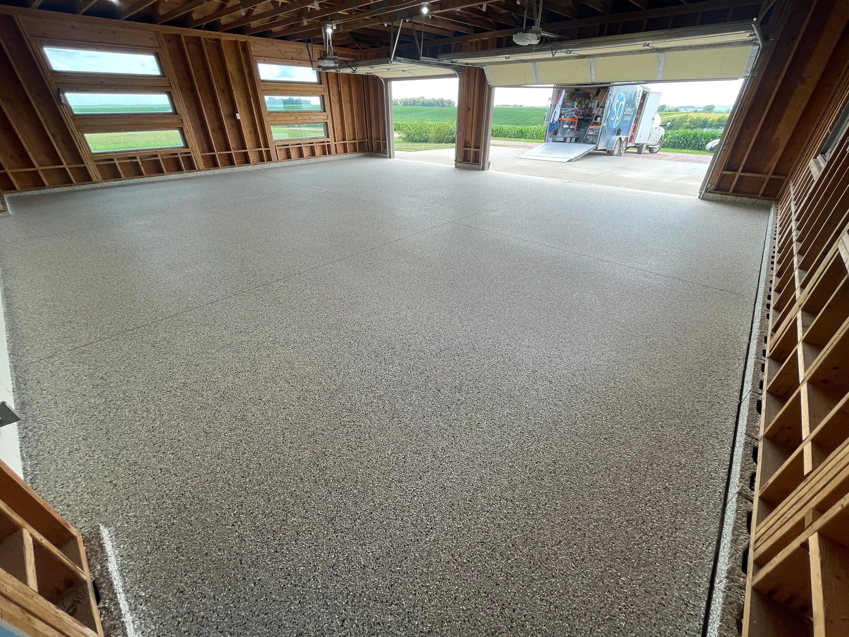Cabin Fever Coating for Detached Garage in Dell Rapids by Select Painting, Coatings & Garage Cabinets