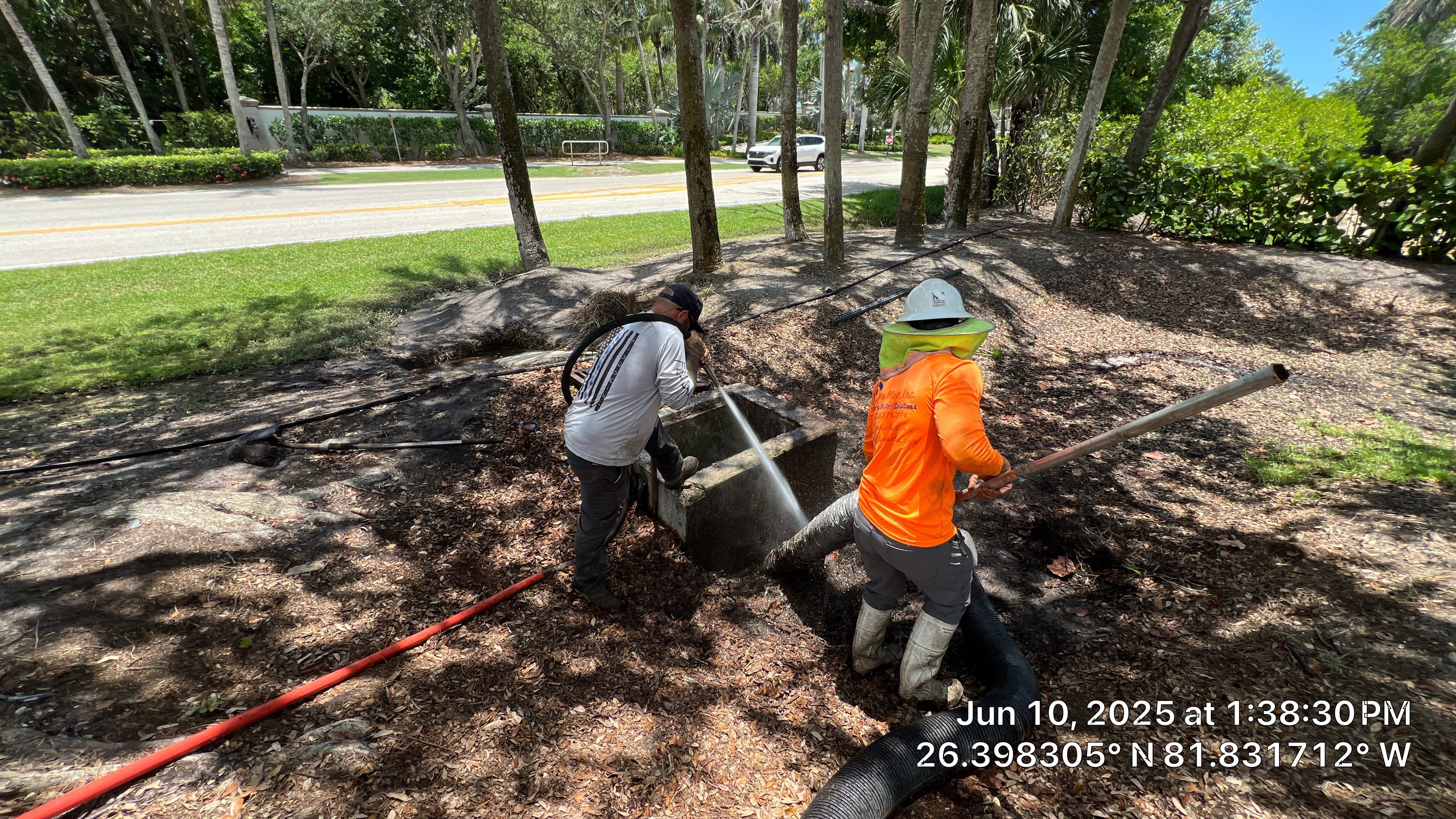 Pelican Landing Beach Parking Lot Stormwater System Maintenance by Don Mar, Inc. Storm Water Solutions
