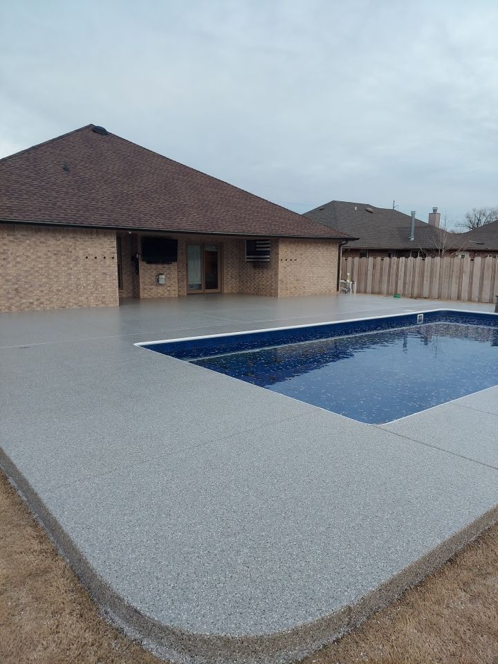 Patio & Pool Deck Install with Pebble Beach by Copperhead Coatings
