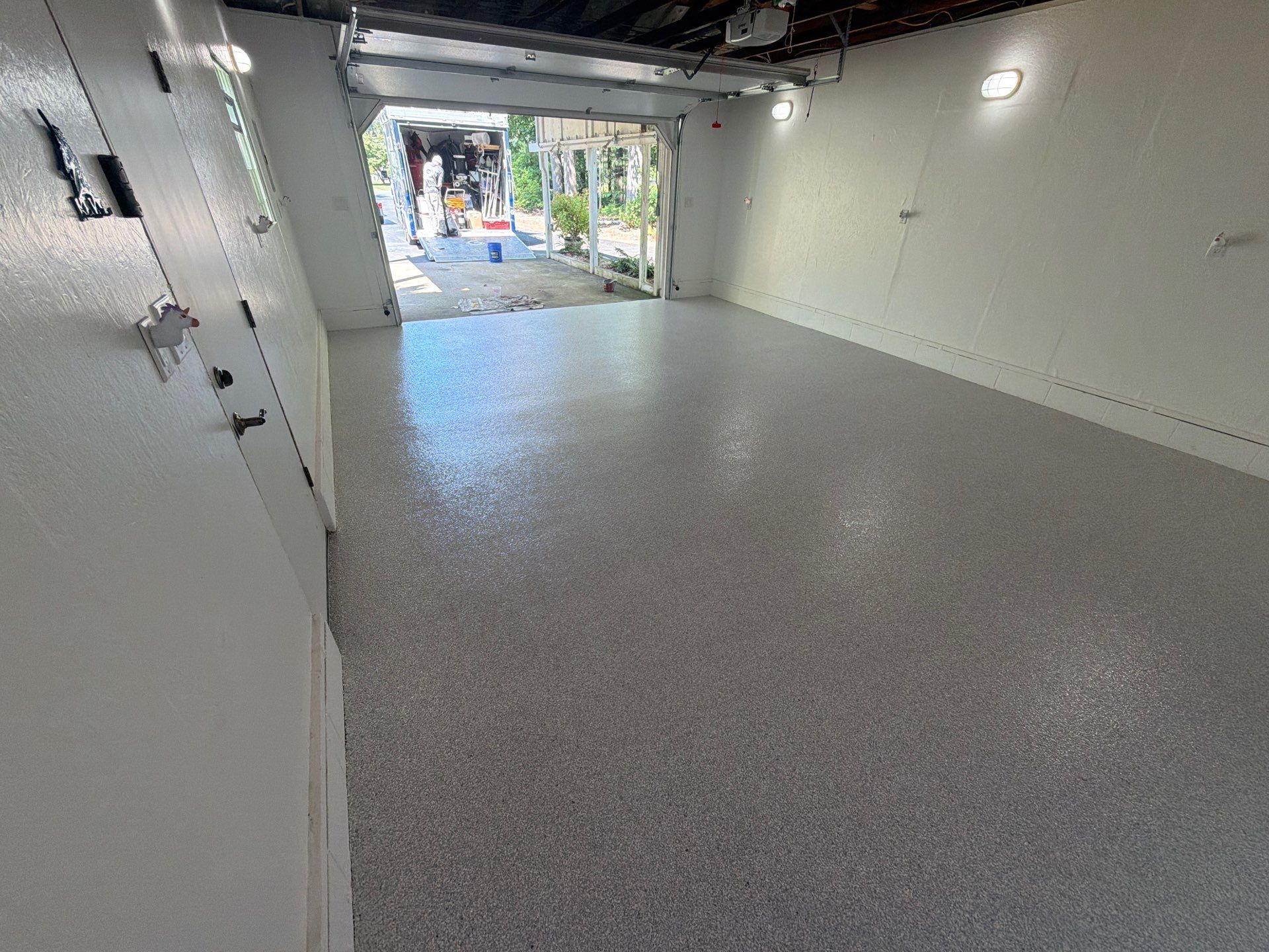 Custom Epoxy Flake Garage Floor Installation in Muskegon by Gordon Painting