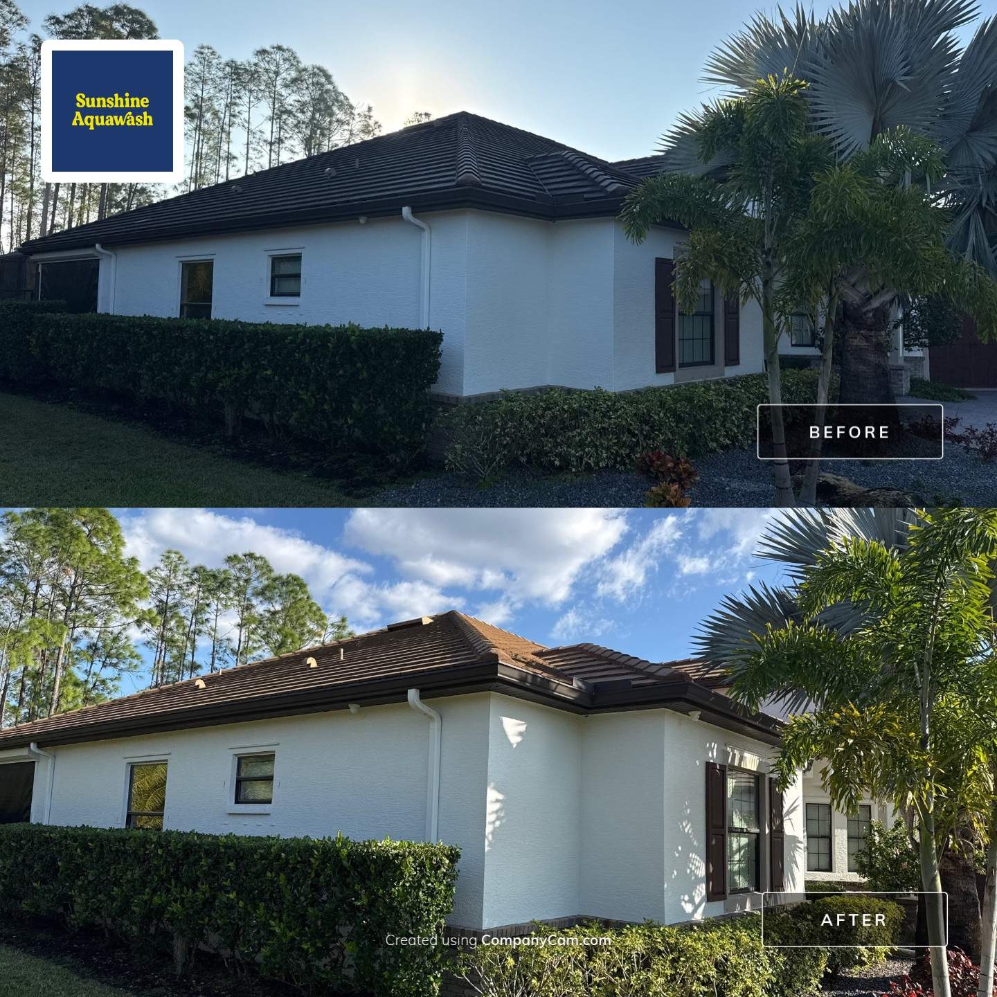 Flat Tile Roof, Paver Pool Deck & Driveway Cleaning | Cove at Twin Rivers, Parrish FL by Sunshine AquaWash