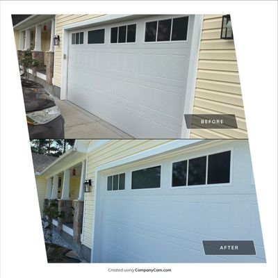 Custom Garage Door Trim and Aluminum Coil Replacement in Burgaw by Ideal Siding Wilmington, NC