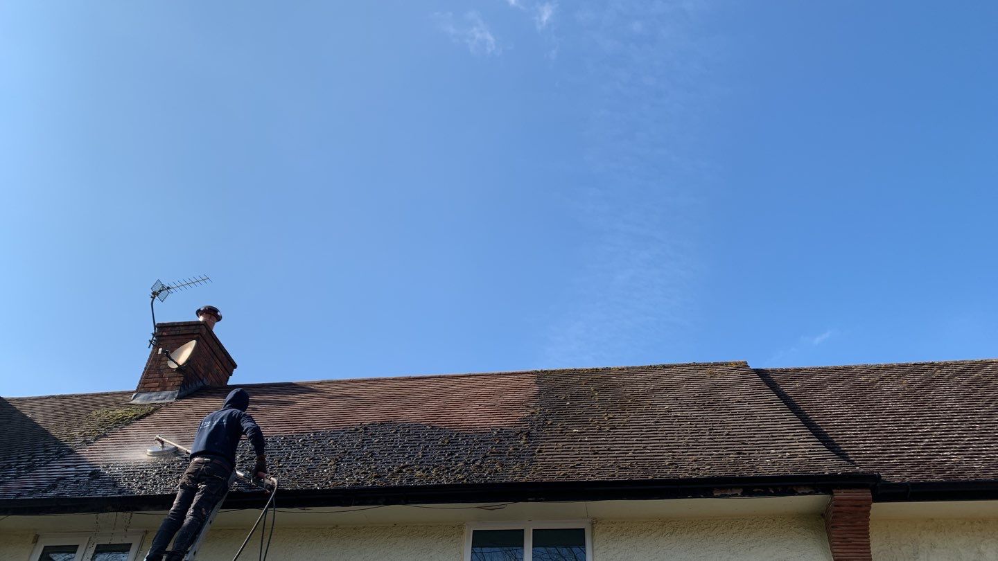 Roof - Driveway - Patio Clean using Honda 15lpm Low Pressure Washing Machine by Ges Exterior Cleaning ltd