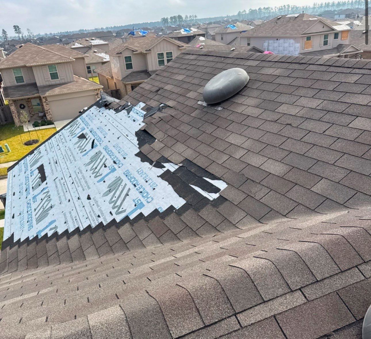 Residential Roofing Repair using 3-Tab Shingles after a Wind Storm! by Core Four Roofing