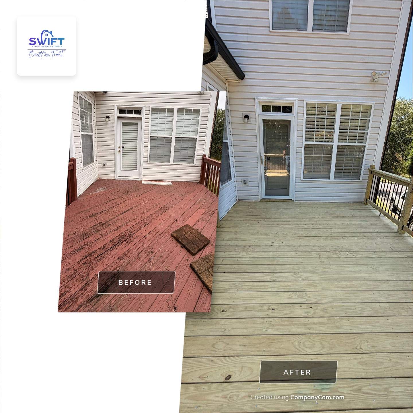 Elevated Pressure-Treated Deck and Staircase Rebuild in Douglasville by Swift Home Renovations