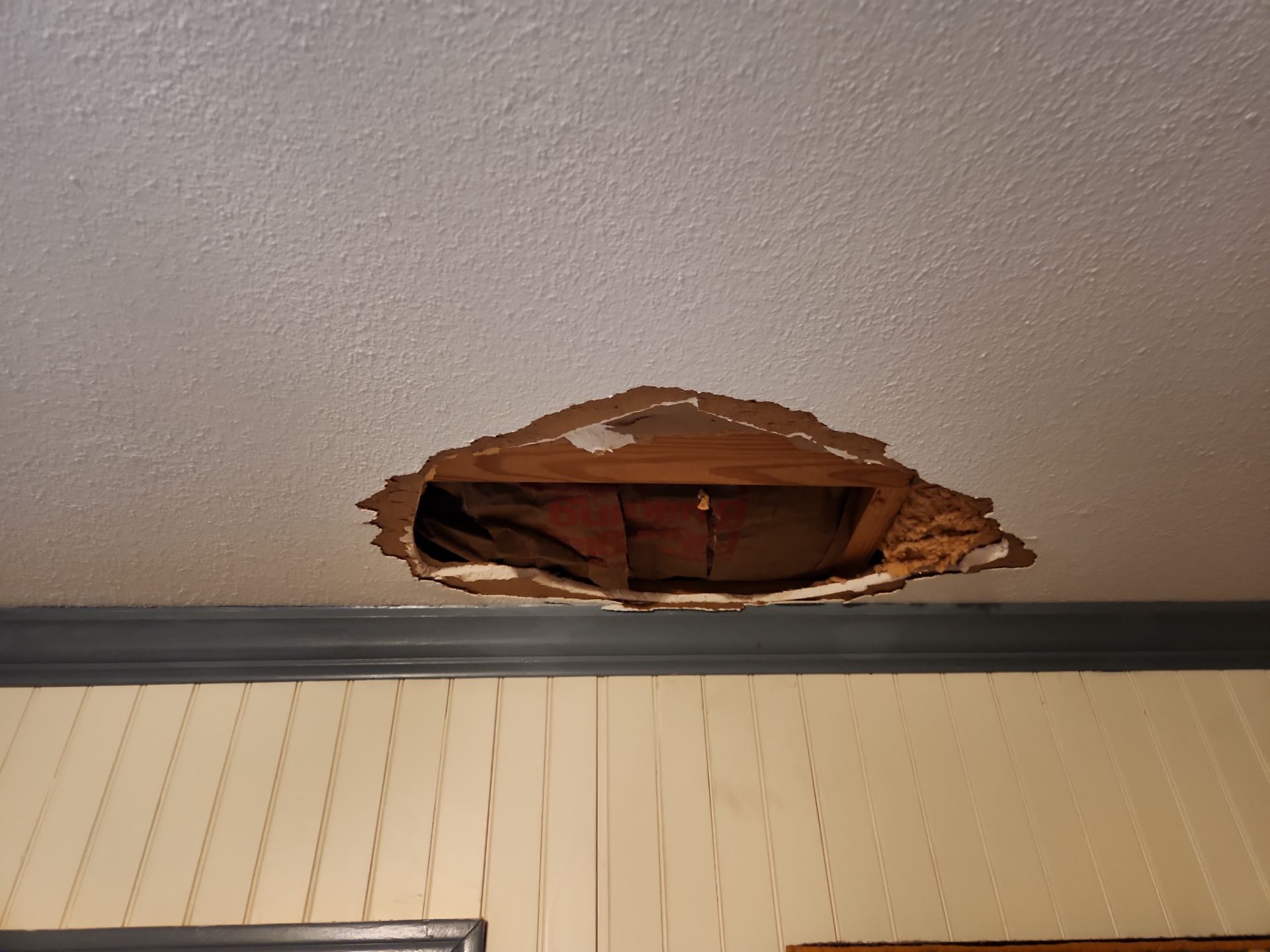 Ceiling Drywall Repair and Texture Matching in Hyde park, Austin by RejuveNate Renovations LLC
