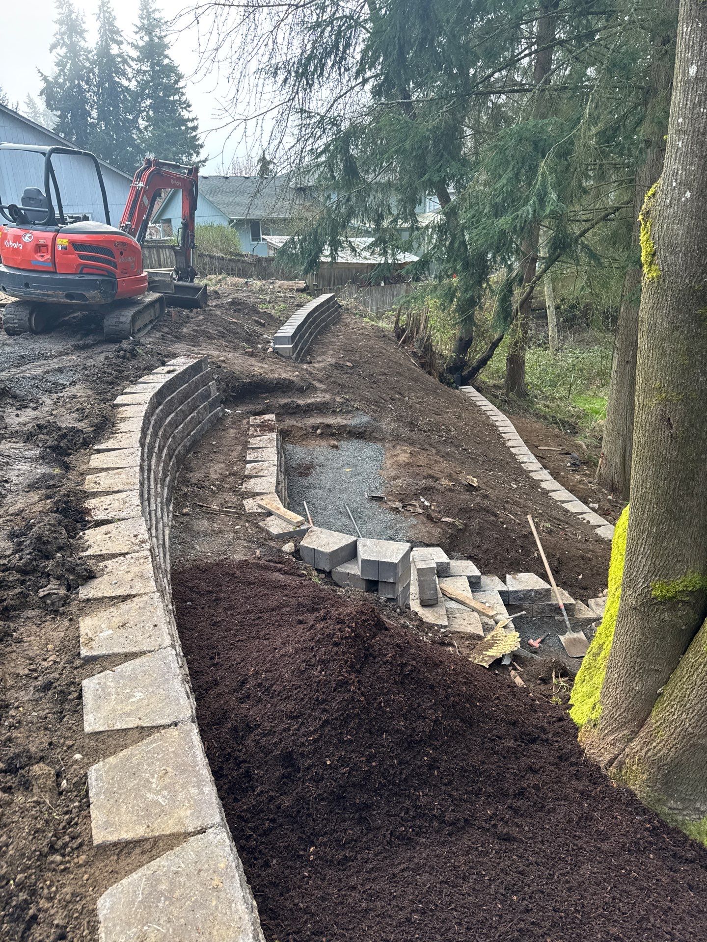 Retaining Wall and Backyard Renovation | Everett  by Jireh Asphalt & Concrete Inc 