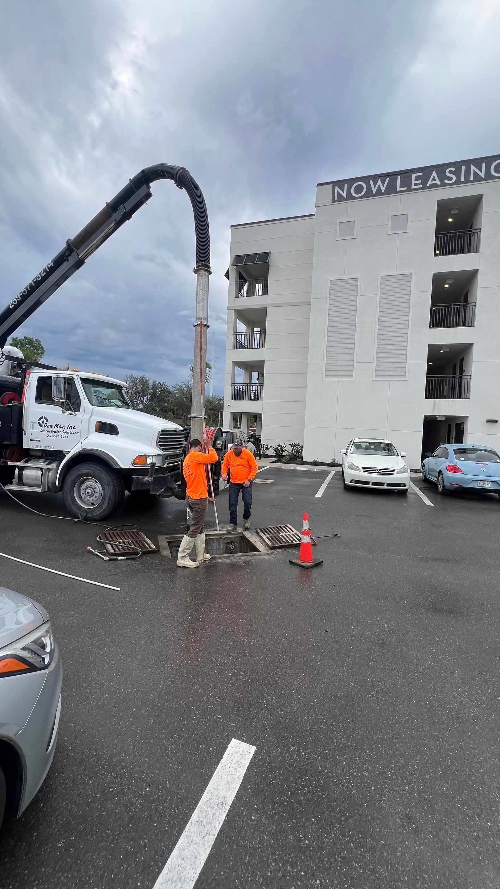 New Construction Apartment Complex Catch Basin Cleaning by APS Power & Water