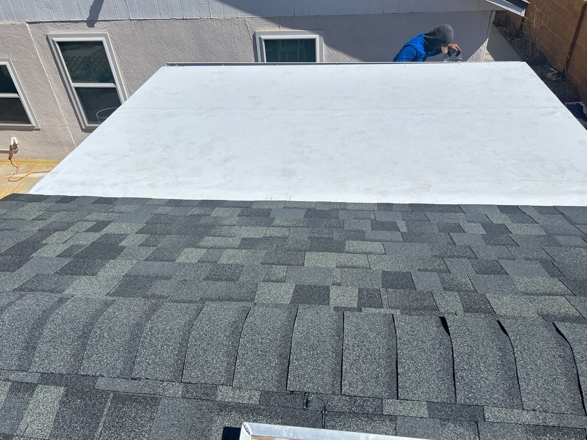 Santa Teresa St NW • Albuquerque, NM 87120 New shed roof, fascia and gutters by Doyle Roof Masters Inc