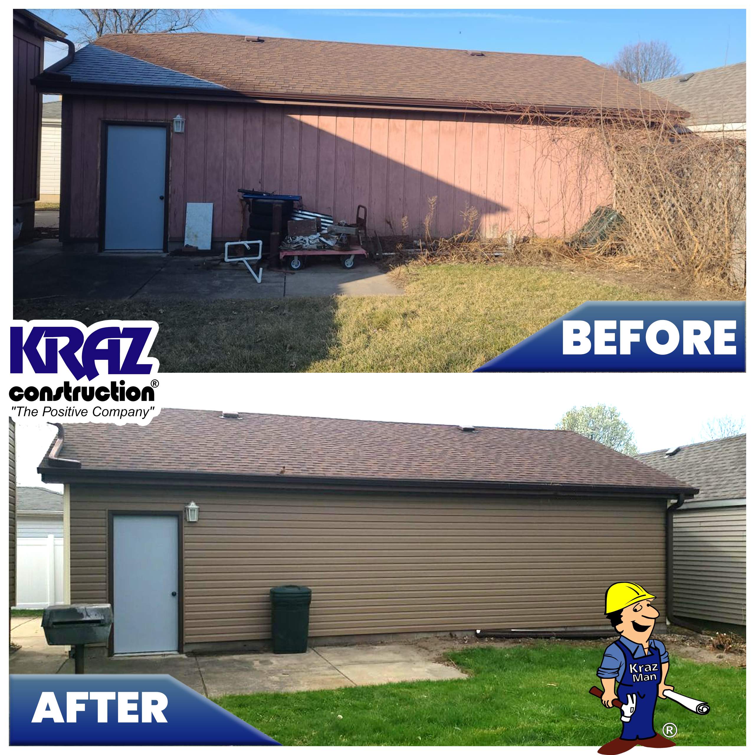Wood To Vinyl Siding Replacement by Kraz Construction
