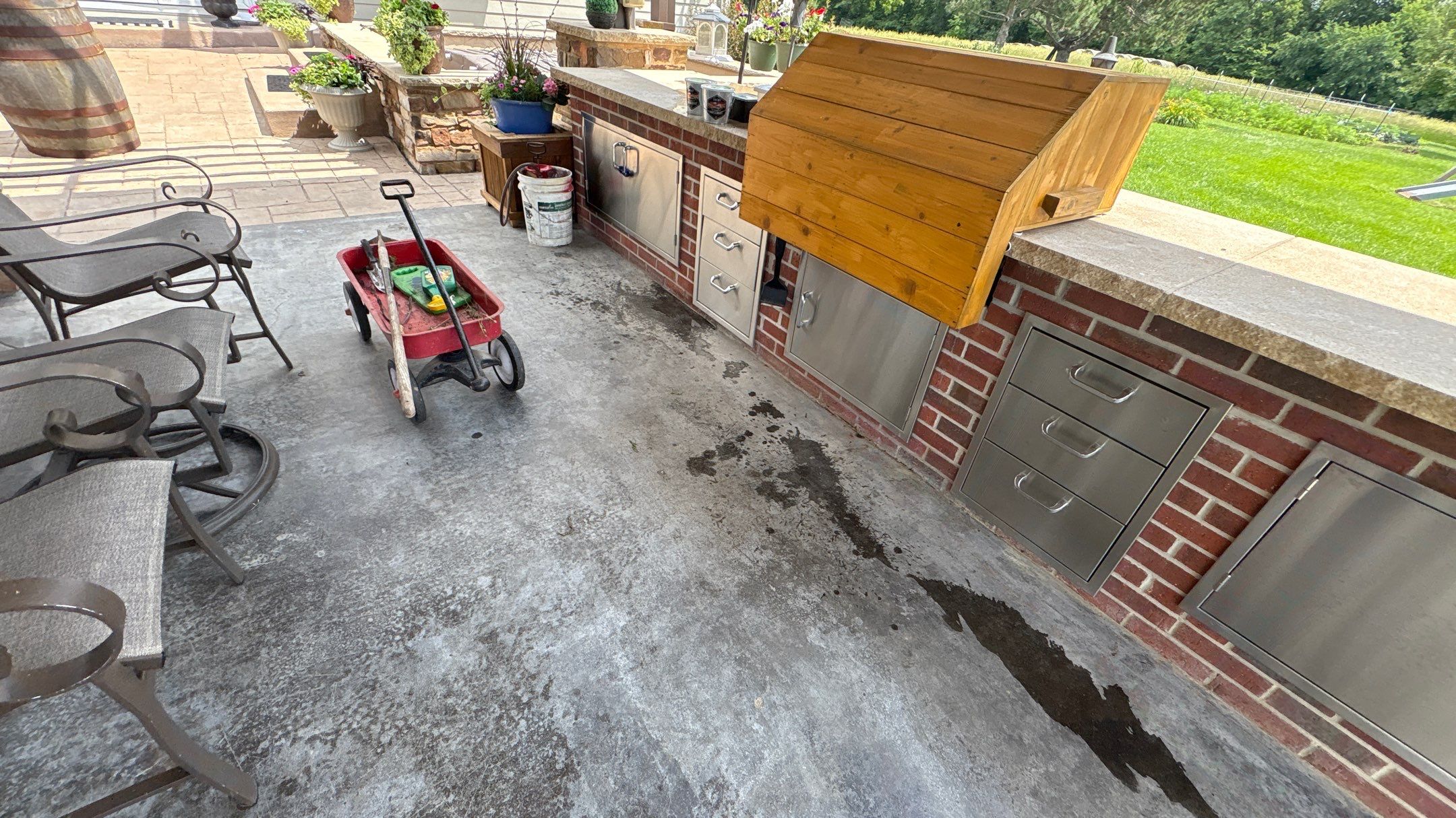 Custom Back Patio Resurface - Kearney, MO by Big Red Decorative Concrete, LLC
