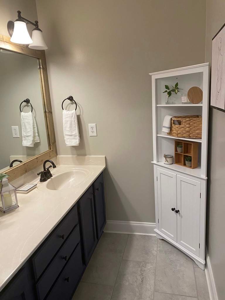 Russet Master Bath by Pillar and Pine