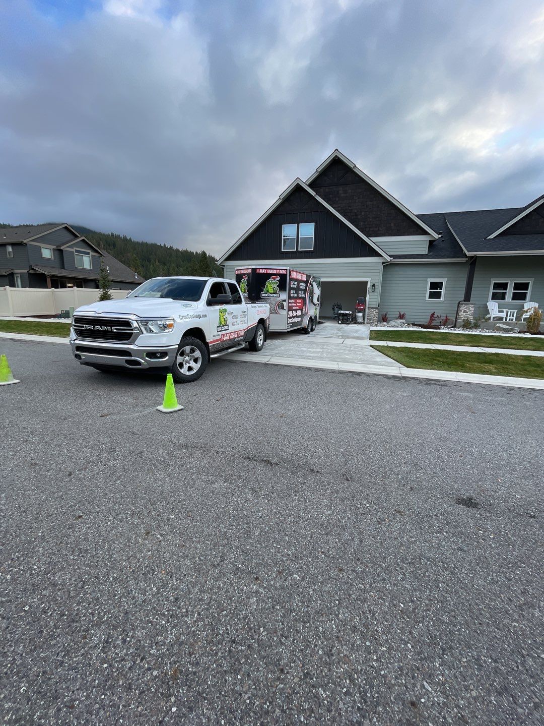 Garage Transformation using Pebble Beach by Croc Coatings, LLC