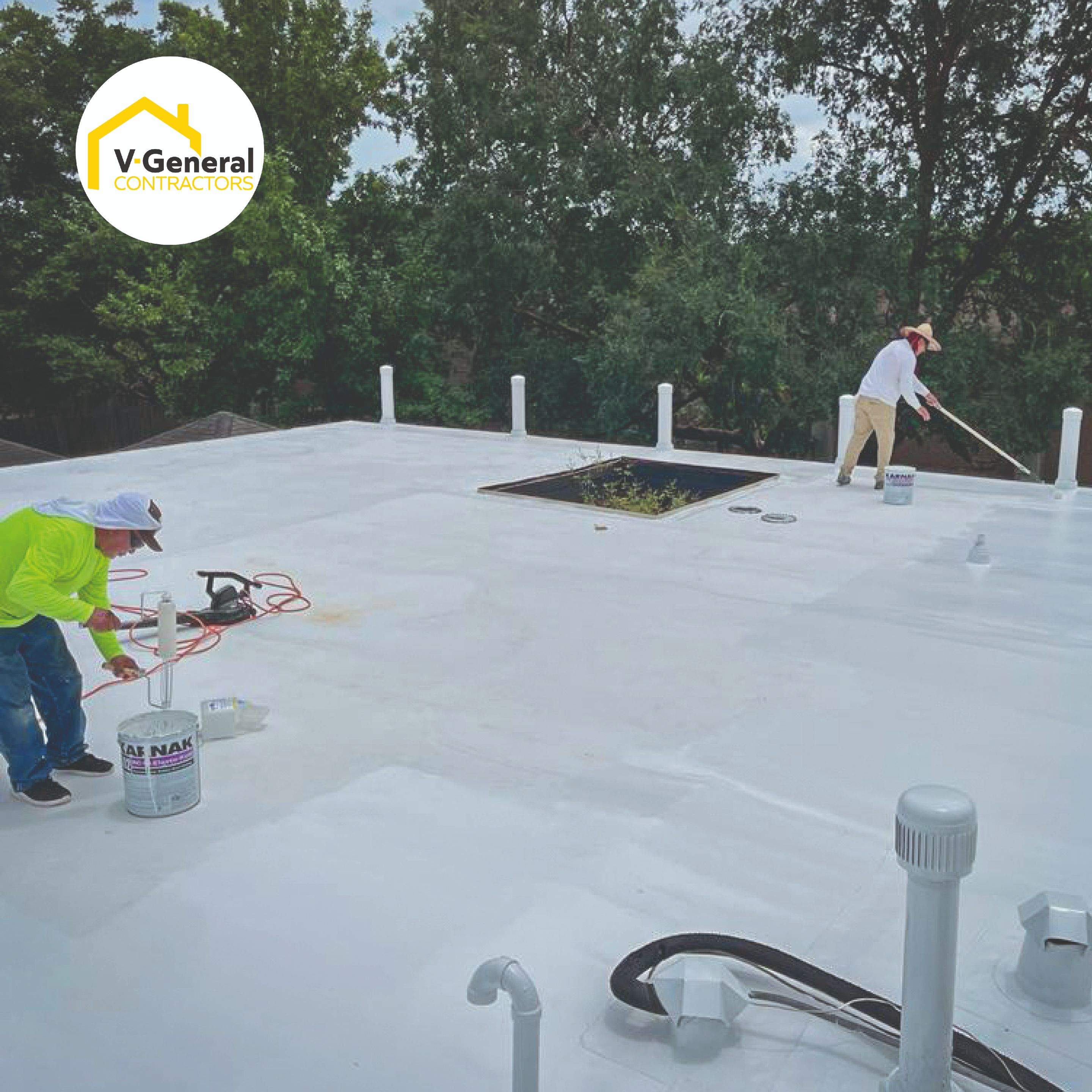 Flat Roof Using Asphalt Coat by V General Contractors 