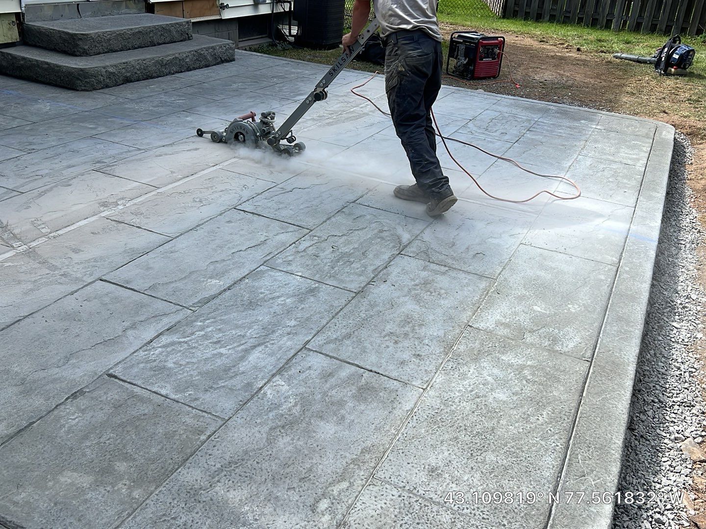 York Bluestone stamped patio  by NG Masonry & Construction LLC