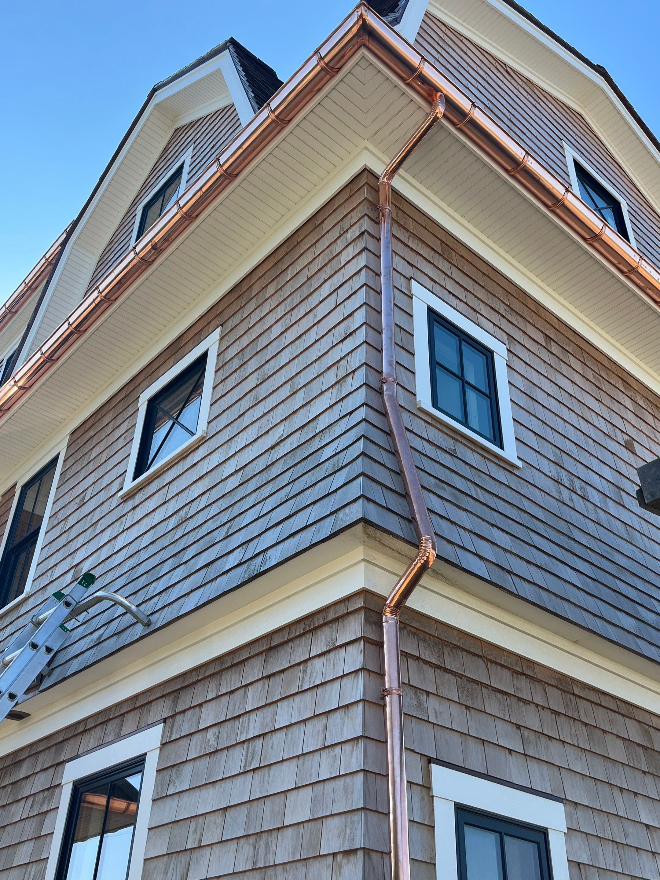 Great Island - Red Cedar Roofing, Yellow Cedar Siding, Standing Seam Copper, & Copper Gutters by Rinaldi Brothers