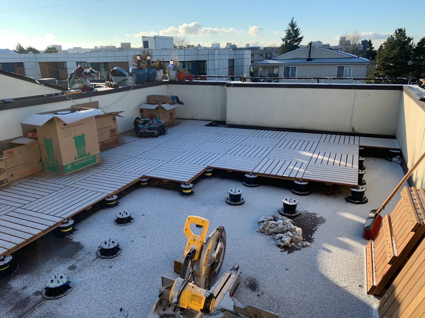 Ballard Rooftop Deck using IPE Tiles by Alki deck builders