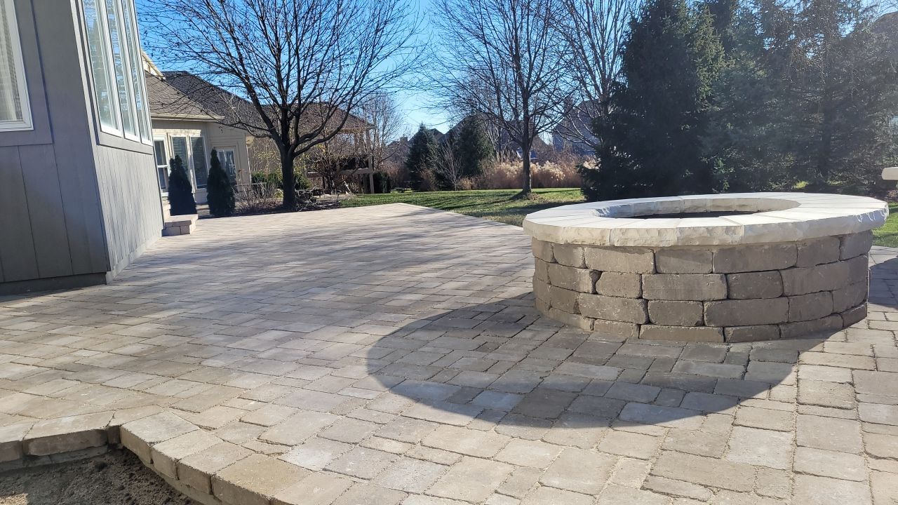 Back Yard Paver Patio by LAND ESCAPES LLC
