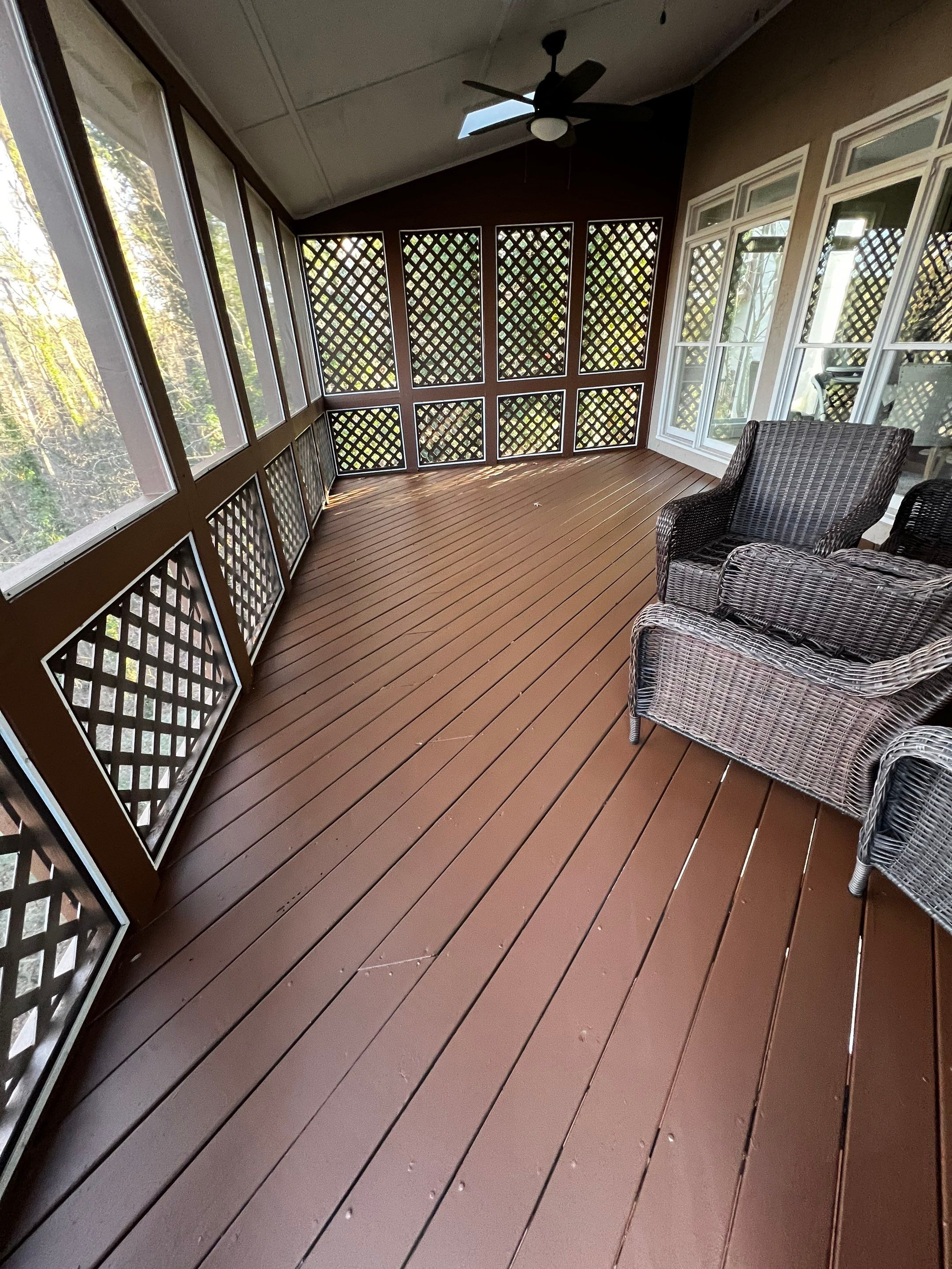 Wood Privacy Fence Installation and Multi-Level Deck Staining in Atlanta by Swift Home Renovations 