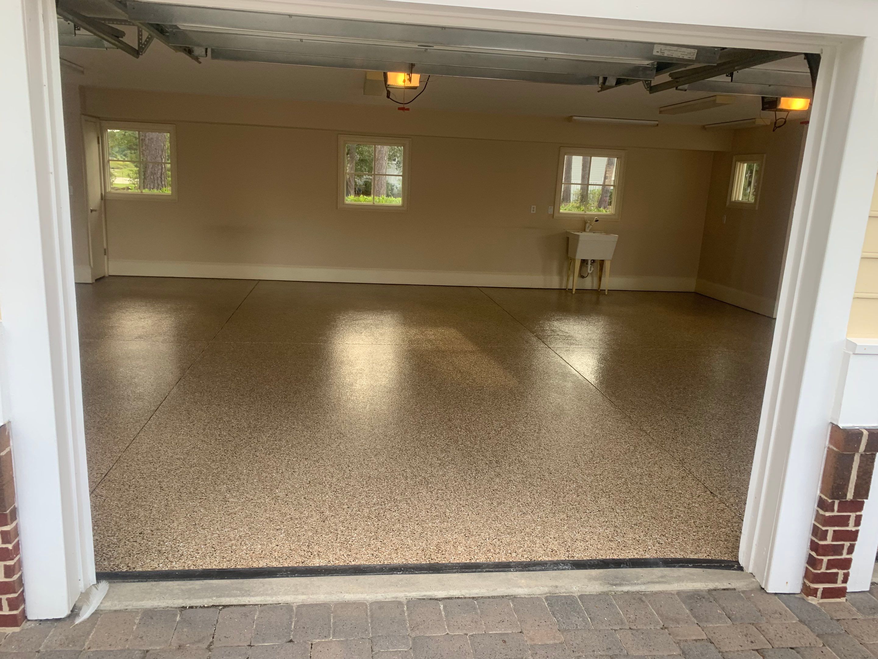 Garage TransFLOORmation using Sandstone by Innovative Concrete Coatings 