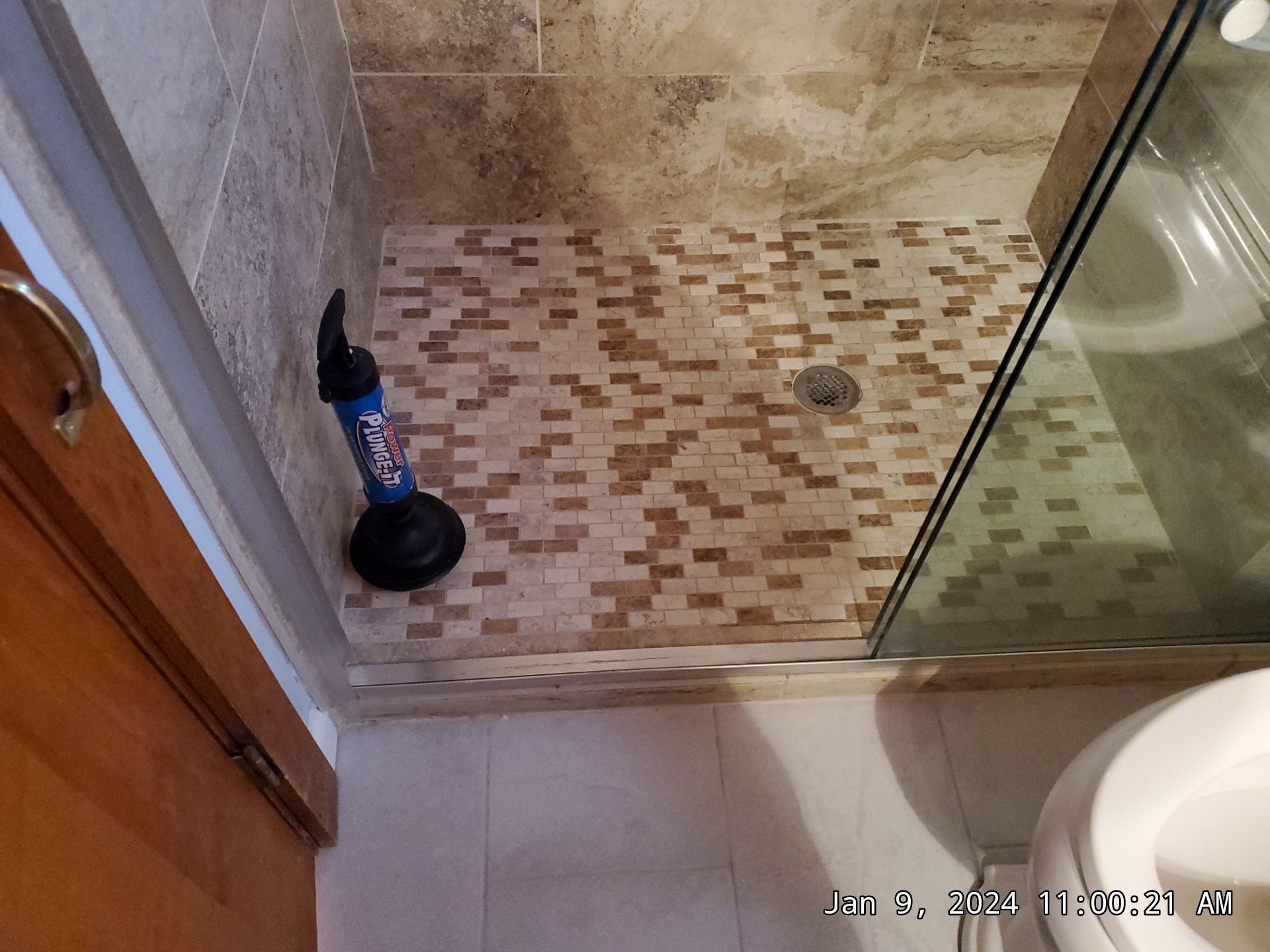 Shower Restoration In Atlanta (pan leaked) by Baxter Professional LLC