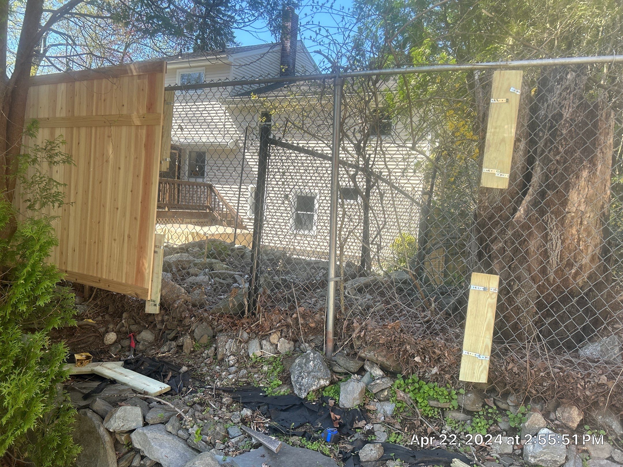 Fence Installation using Privacy Vinyl Fence by A Plus Exterior