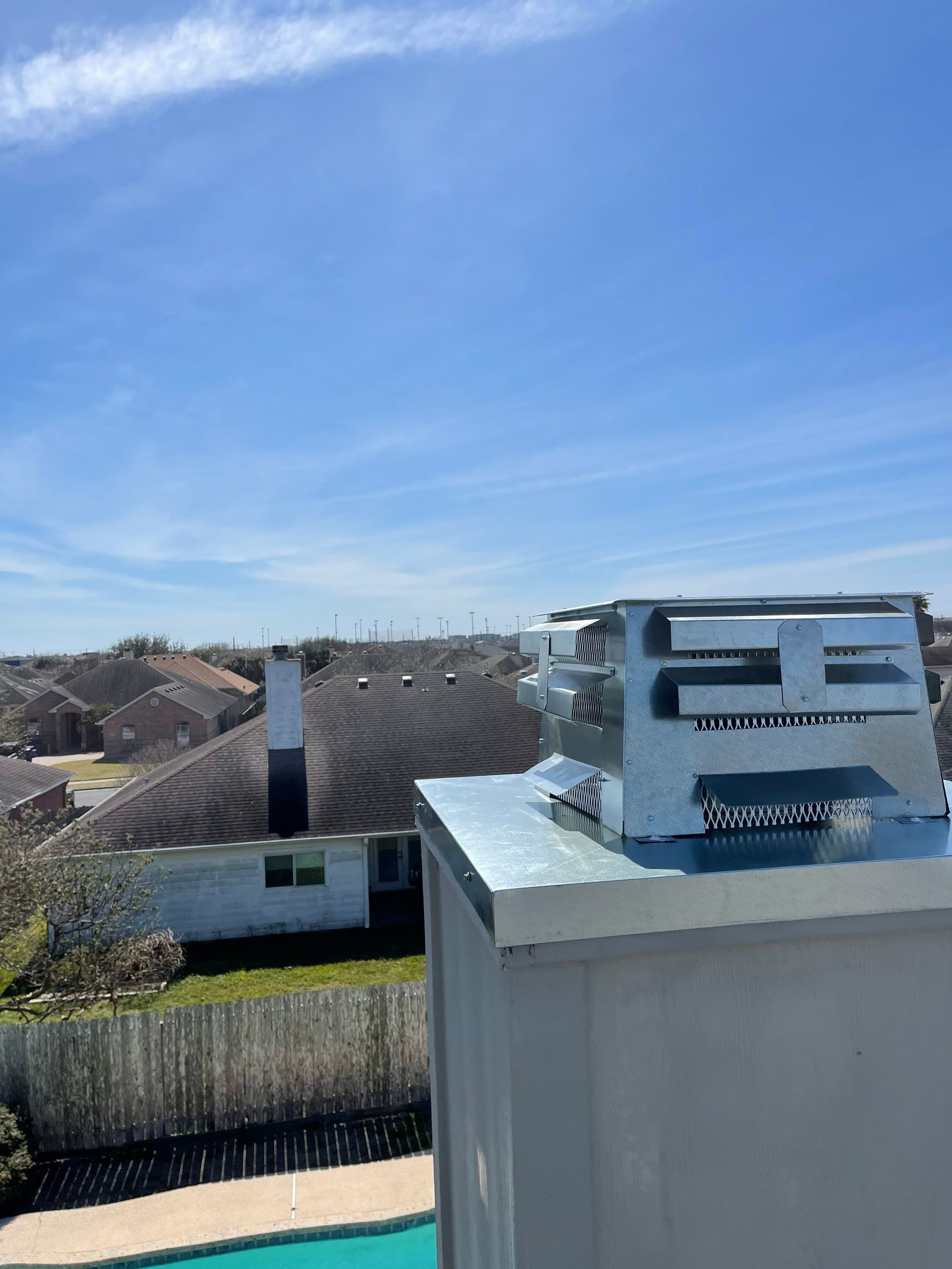 Residential Roofing Repair Replacing Chimney Cap by Lighthouse Roofing