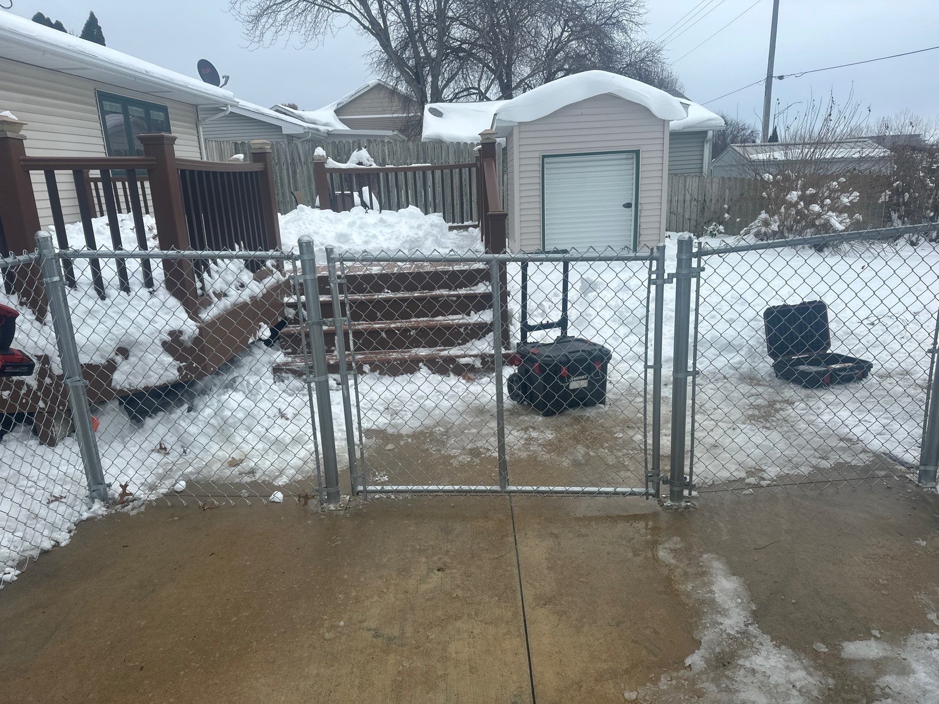 Galvanized Chain Link Fence Installation in Cedar Falls IA by Perfect Picket Fence and Stain