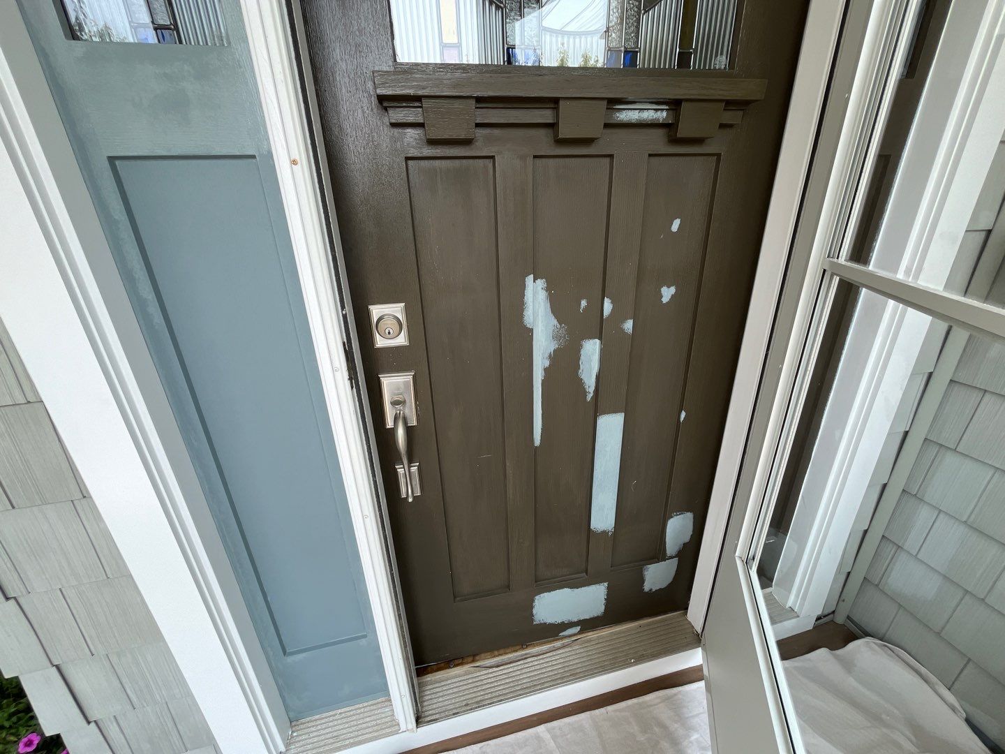 Front Door Transformation: Front Weathered to Bold & Beautiful by Fresh Coat Works LLC