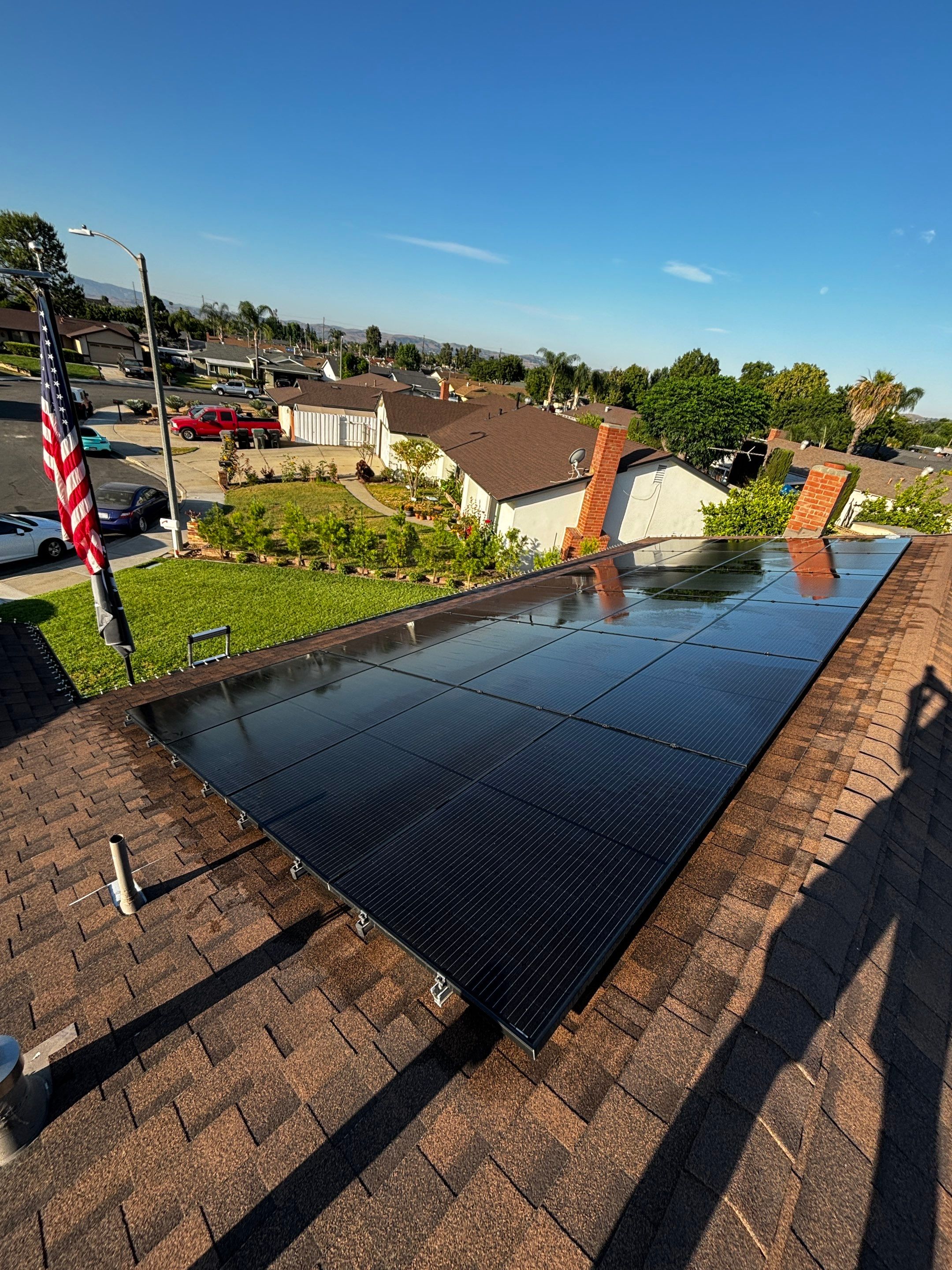 Residential Solar Panel Cleaning in Chino California by Palm Coast Solar Cleaning