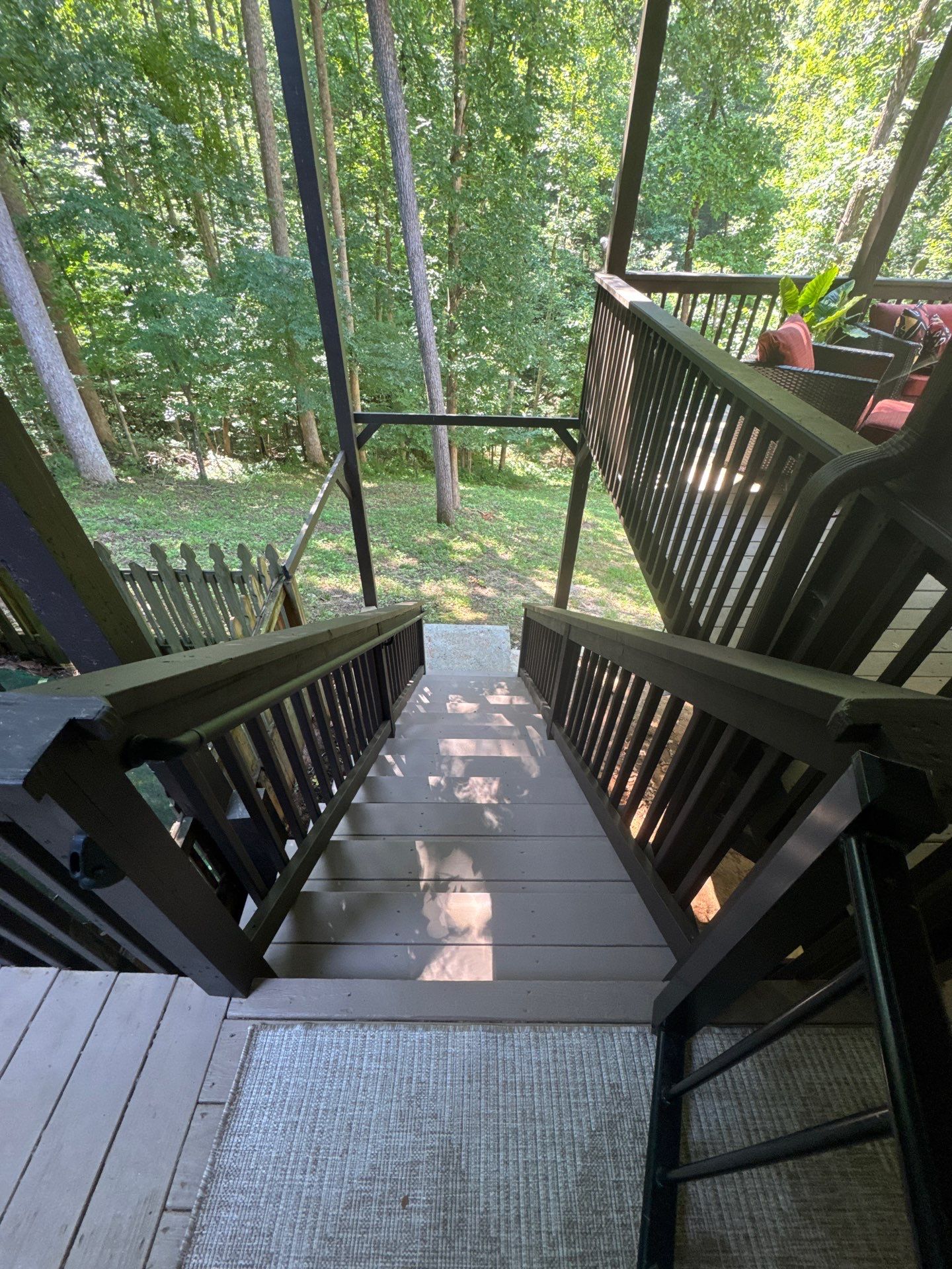 Exterior Deck and Stairway Staining Project in Canton by Swift Home Renovations 