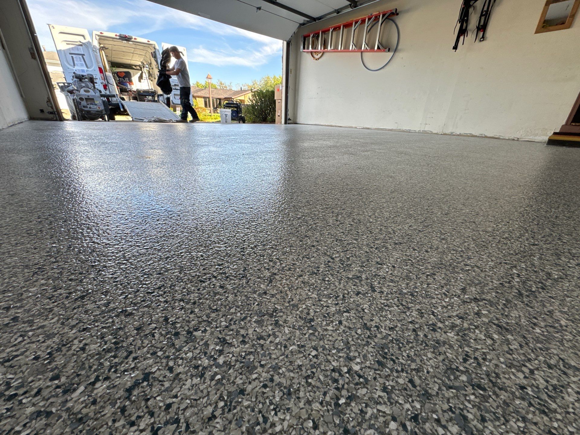 Tidal Wave Flake Garage Floor  by Level 10 Coatings