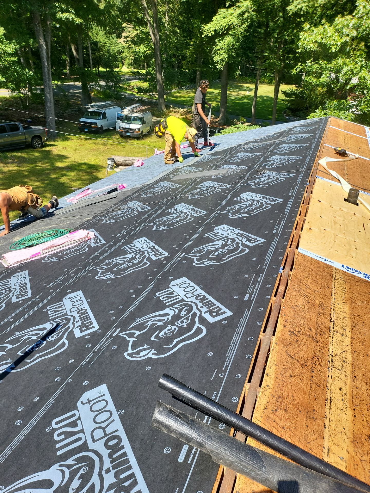Commercial Roofing Installation using Owens Corning TruDefinition Duration AR - Harbor Blue by A Plus Exterior