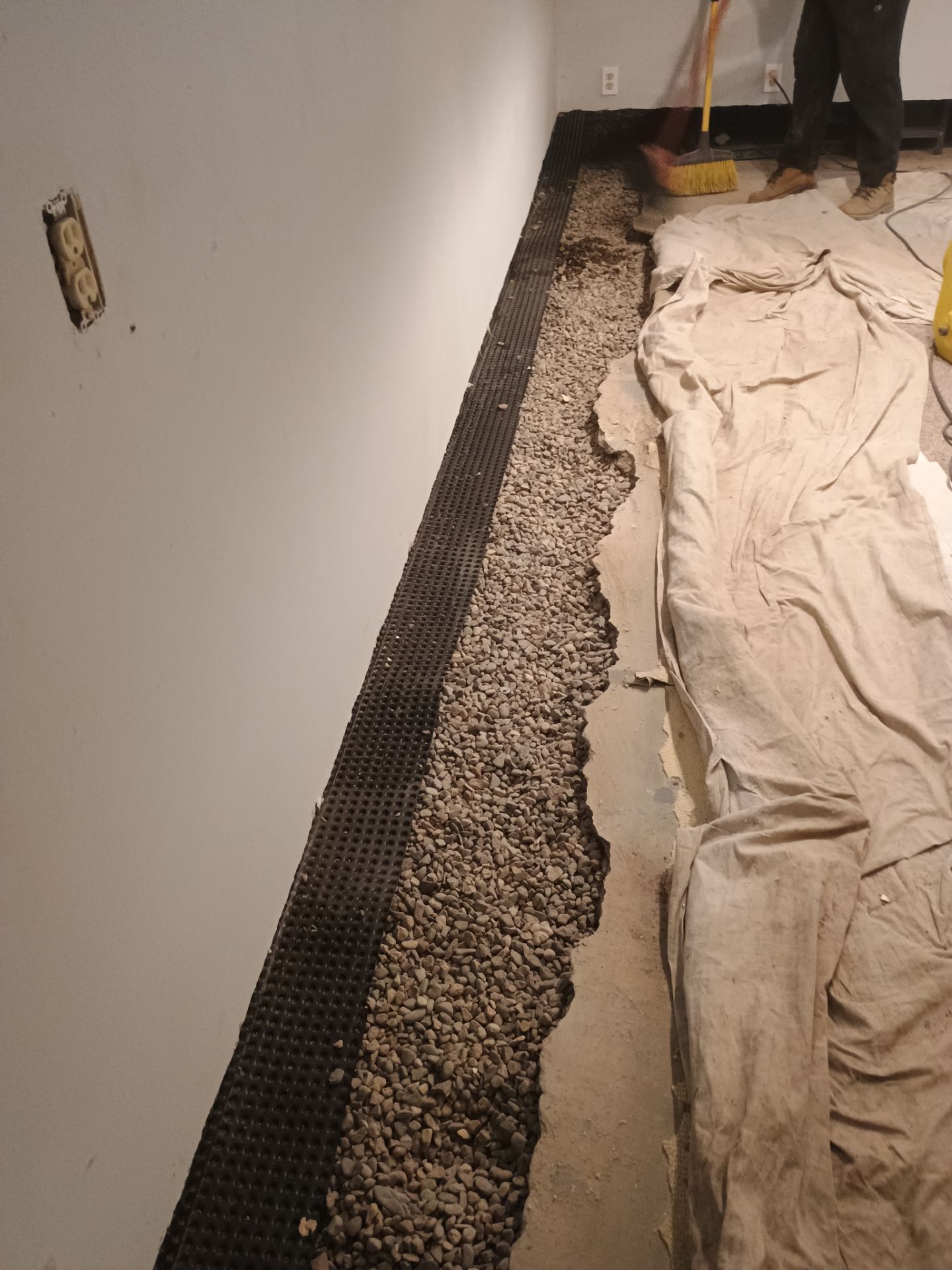 Interior Drain Tile Installation in South Minneapolis by Waterproofing Northeast