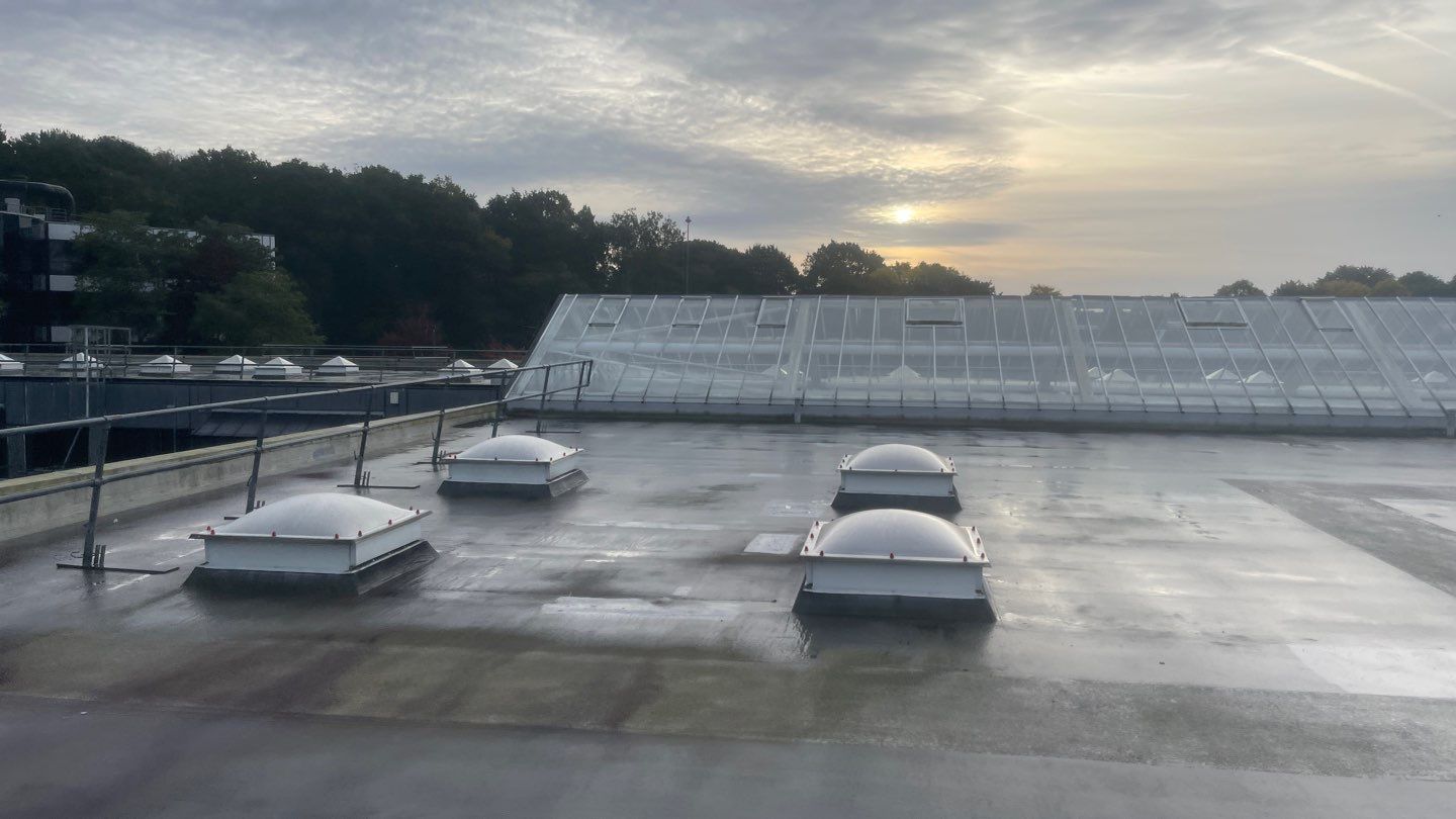 EPDM (rubber) Roof Cleaning using Honda 15lpm Low Pressure Washing Machine by Ges Exterior Cleaning ltd