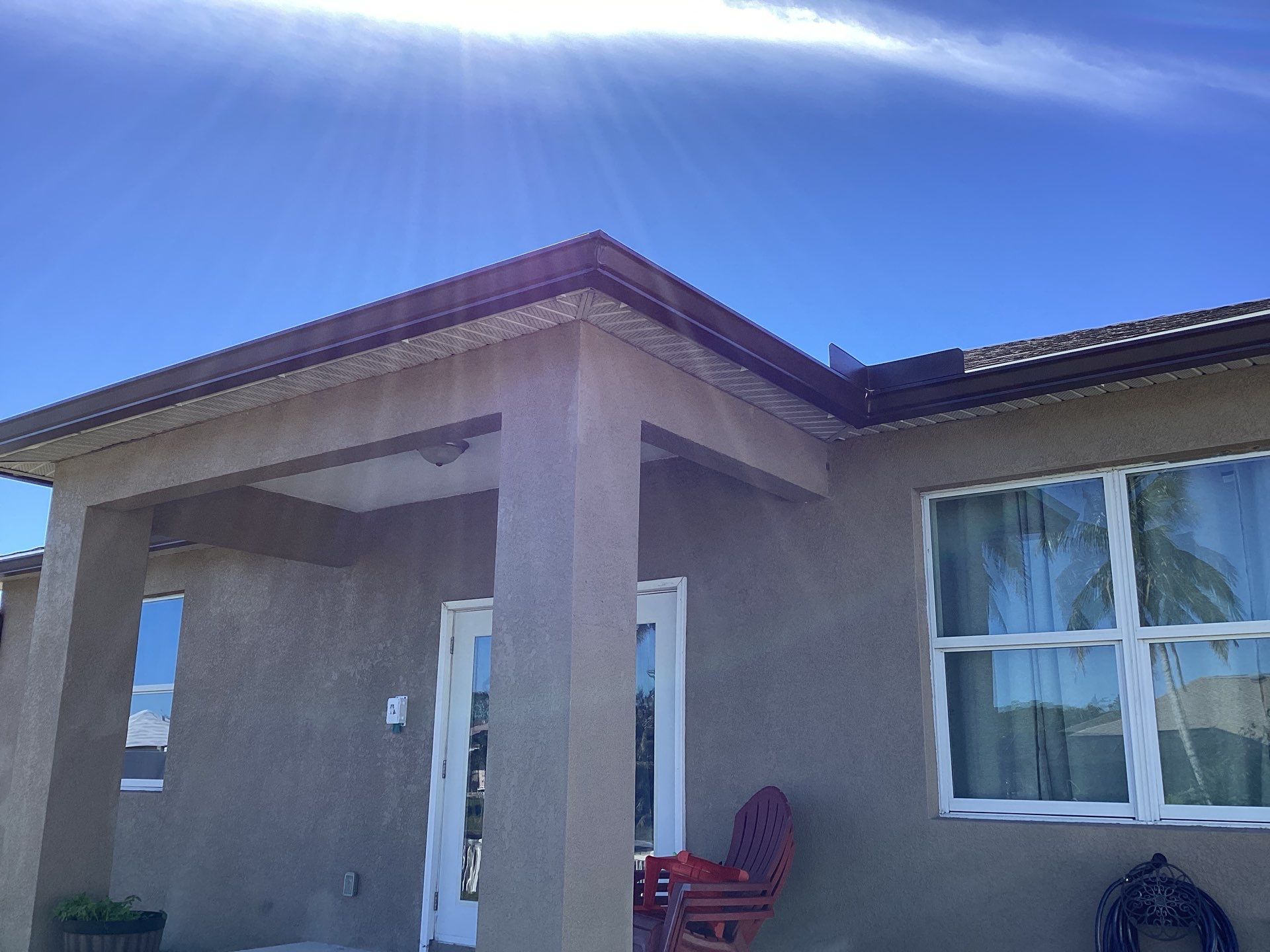 Royal Brown Seamless Gutters in Cape Coral FL by Gutter Professors