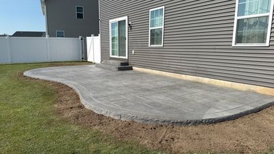 Stamped English Rivenstone Concrete Patio 