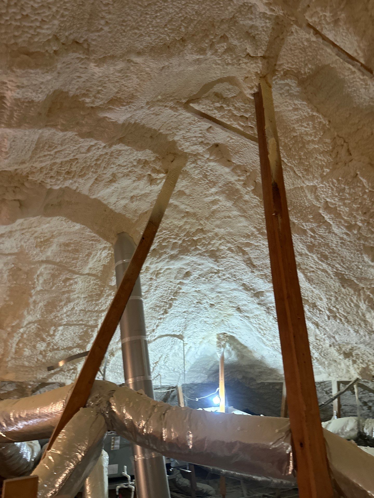 Spray foam insulation removal & re spray by Apex Insulation Solutions