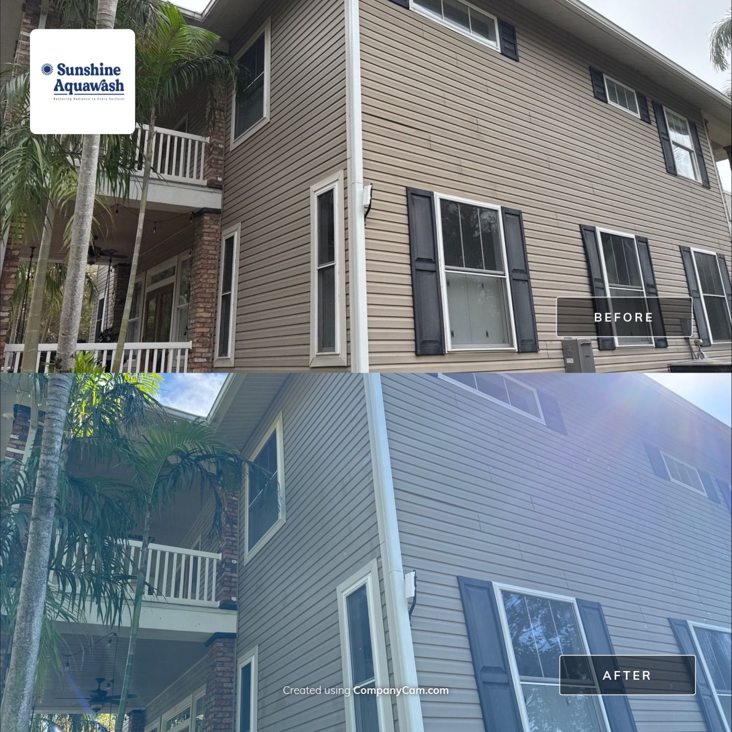 2-Story House Wash and Garage Pressure Washing in Palmetto, FL by Sunshine AquaWash