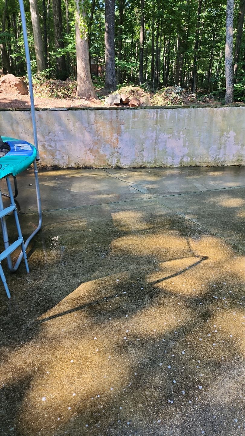 Driveway Clean using cleaner by G&H Home Tech Pros LLC