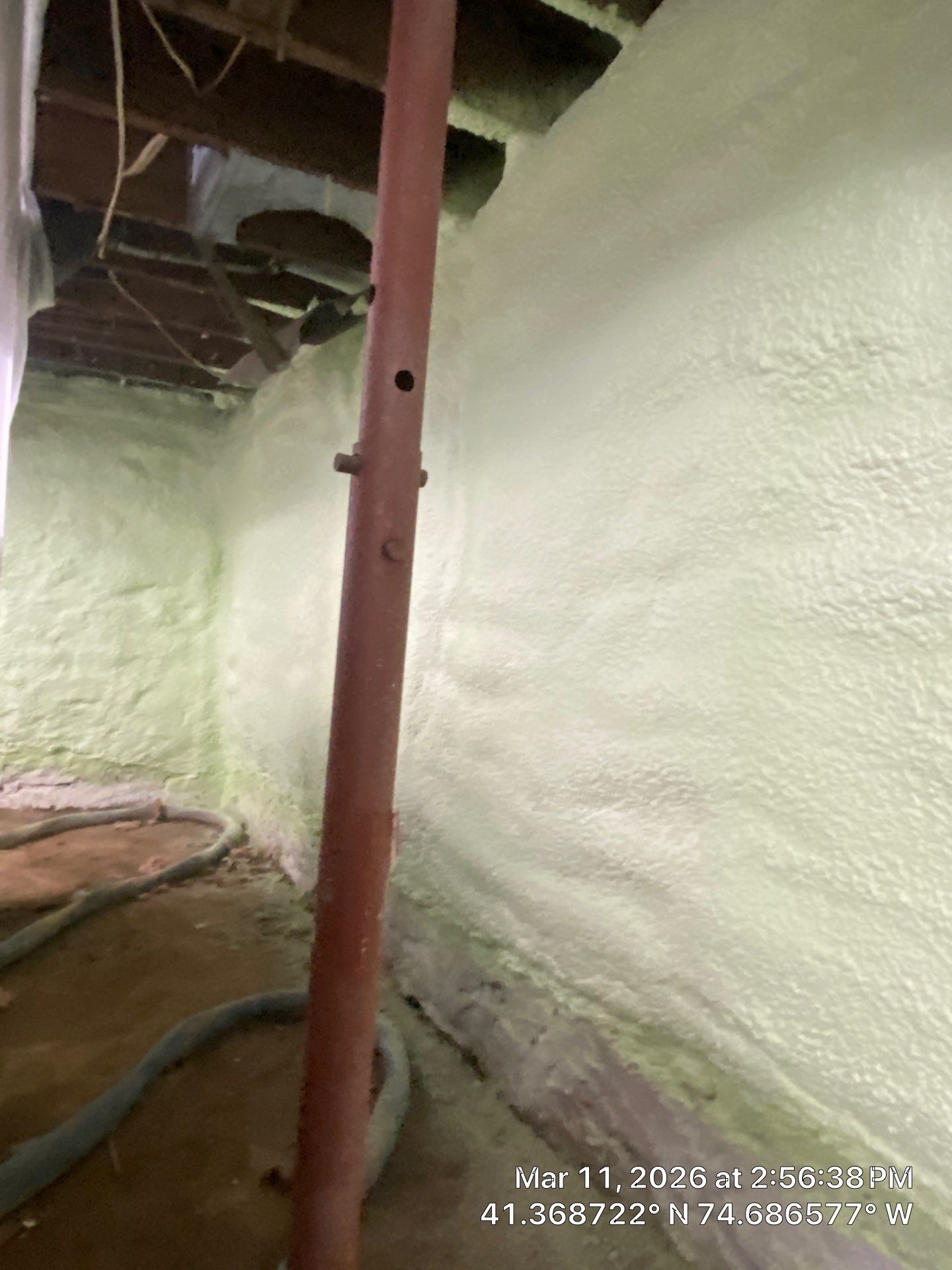 Basement Exterior Walls using Closed Cell Spray Foam by NYS Foam & Energy