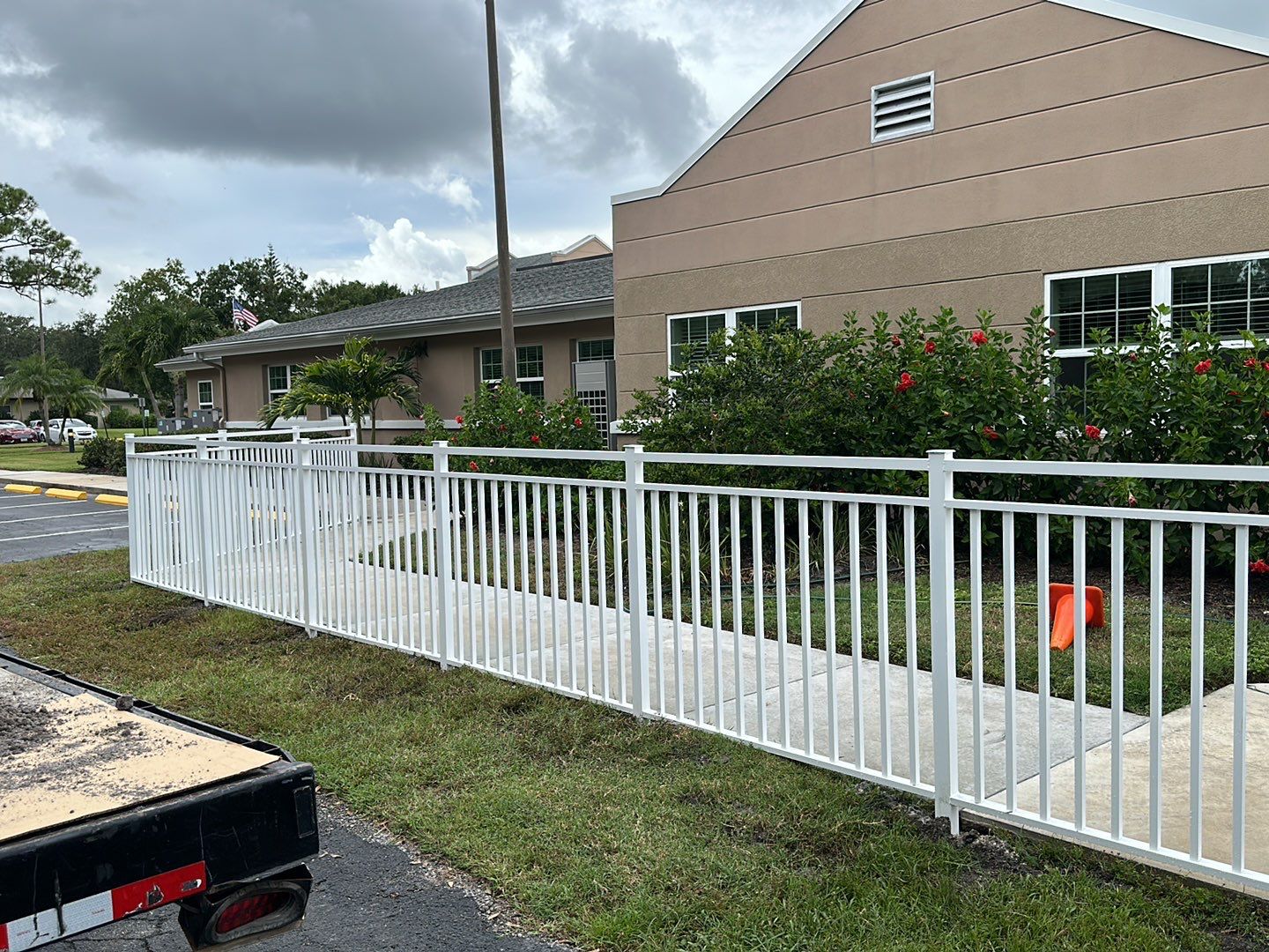 Aluminum Fence Installation using White 3 Rail Aluminum Fence  by Asap fence and gates, LLC