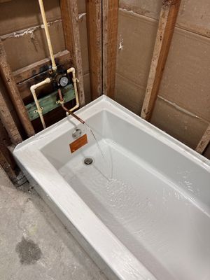 Residential Bathroom Plumbing Rough-In and Tub Installation in Tampa