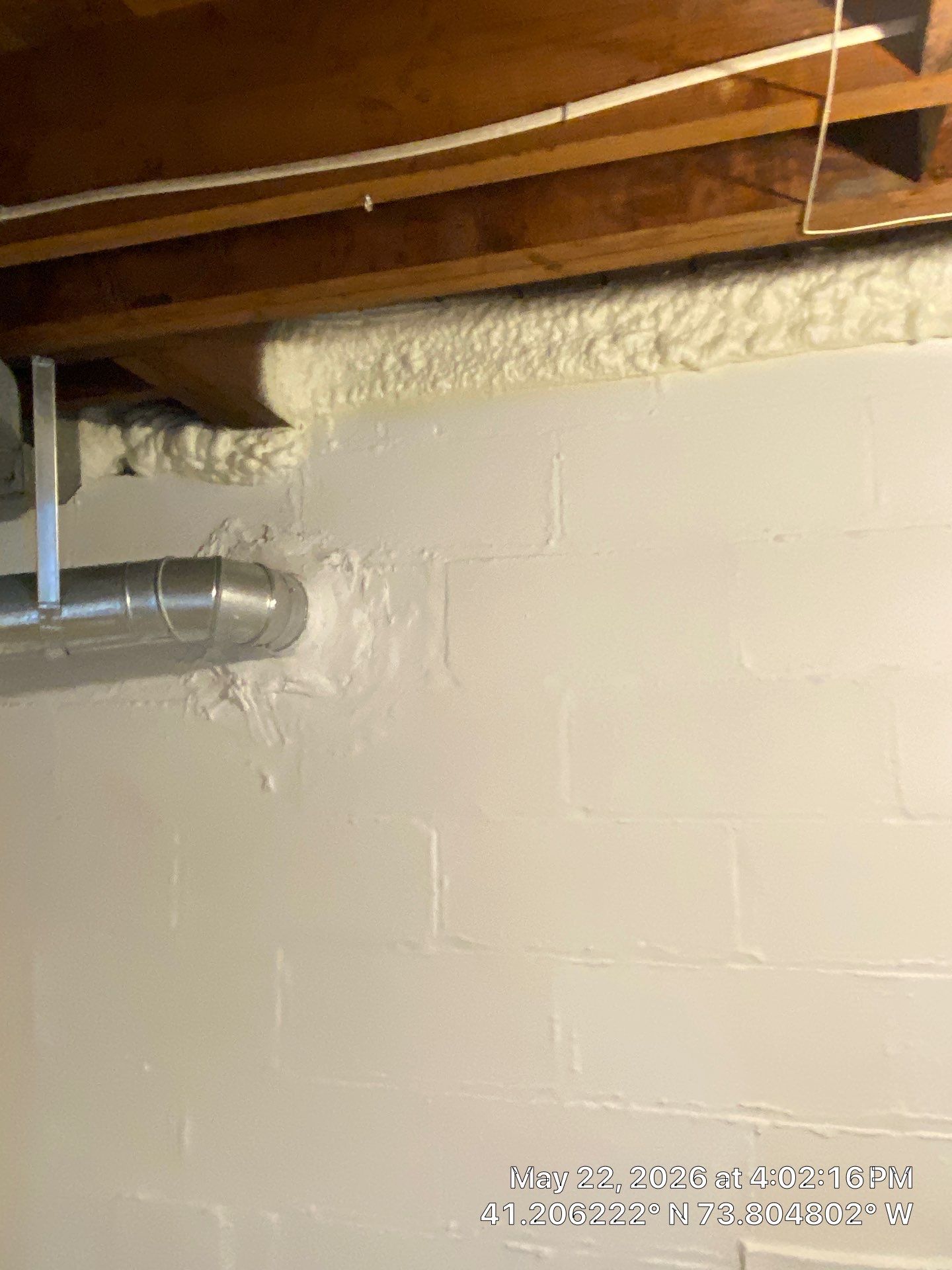 Rim Joist using open cell spray foam by NYS Foam & Energy