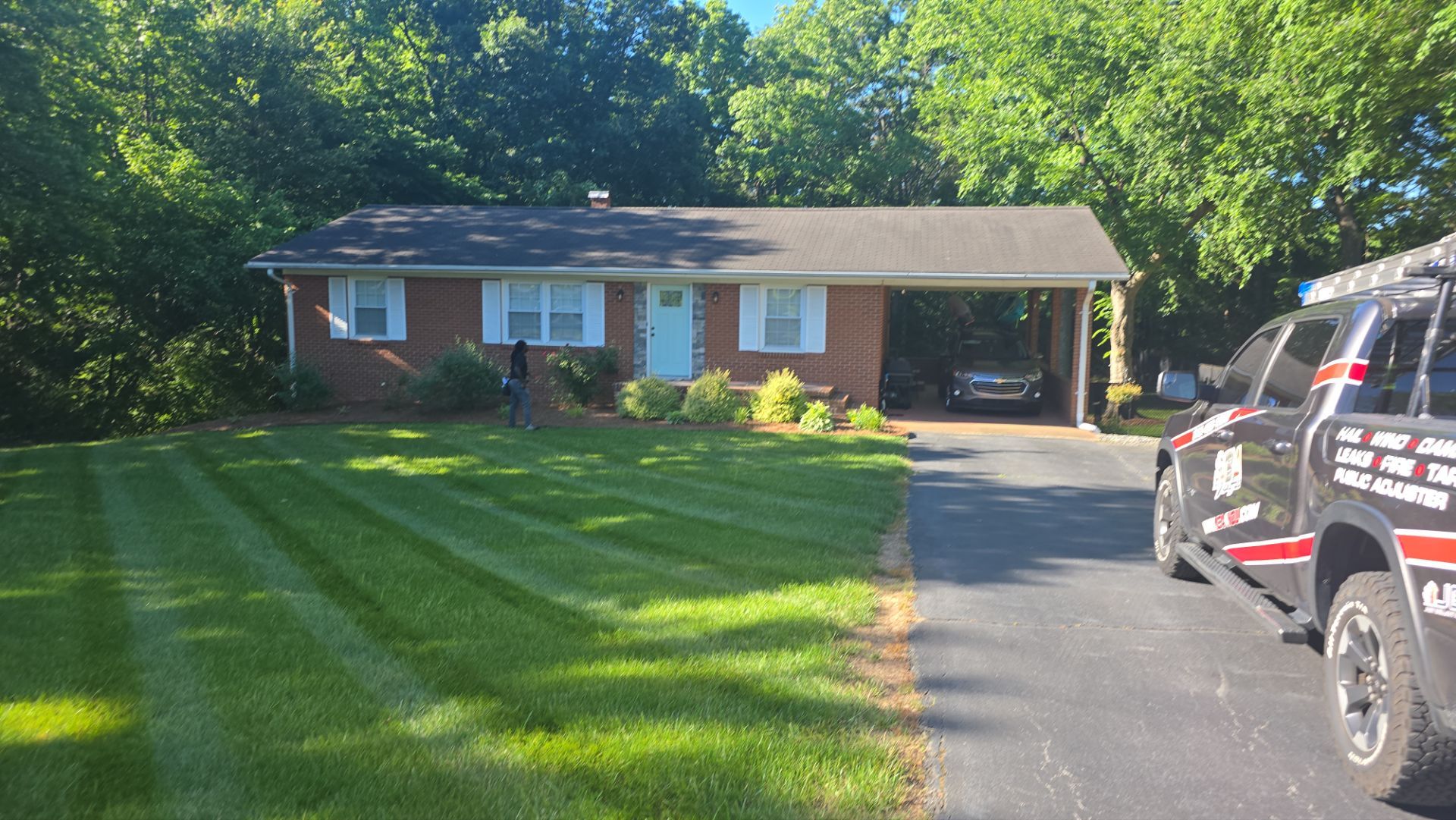 Roof and gutter replacement by hail and wind damage by Just Brilliant Restoration JBR